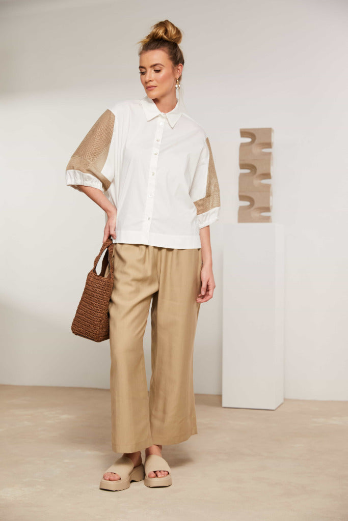 Soft Pull Up Trouser in Fudge