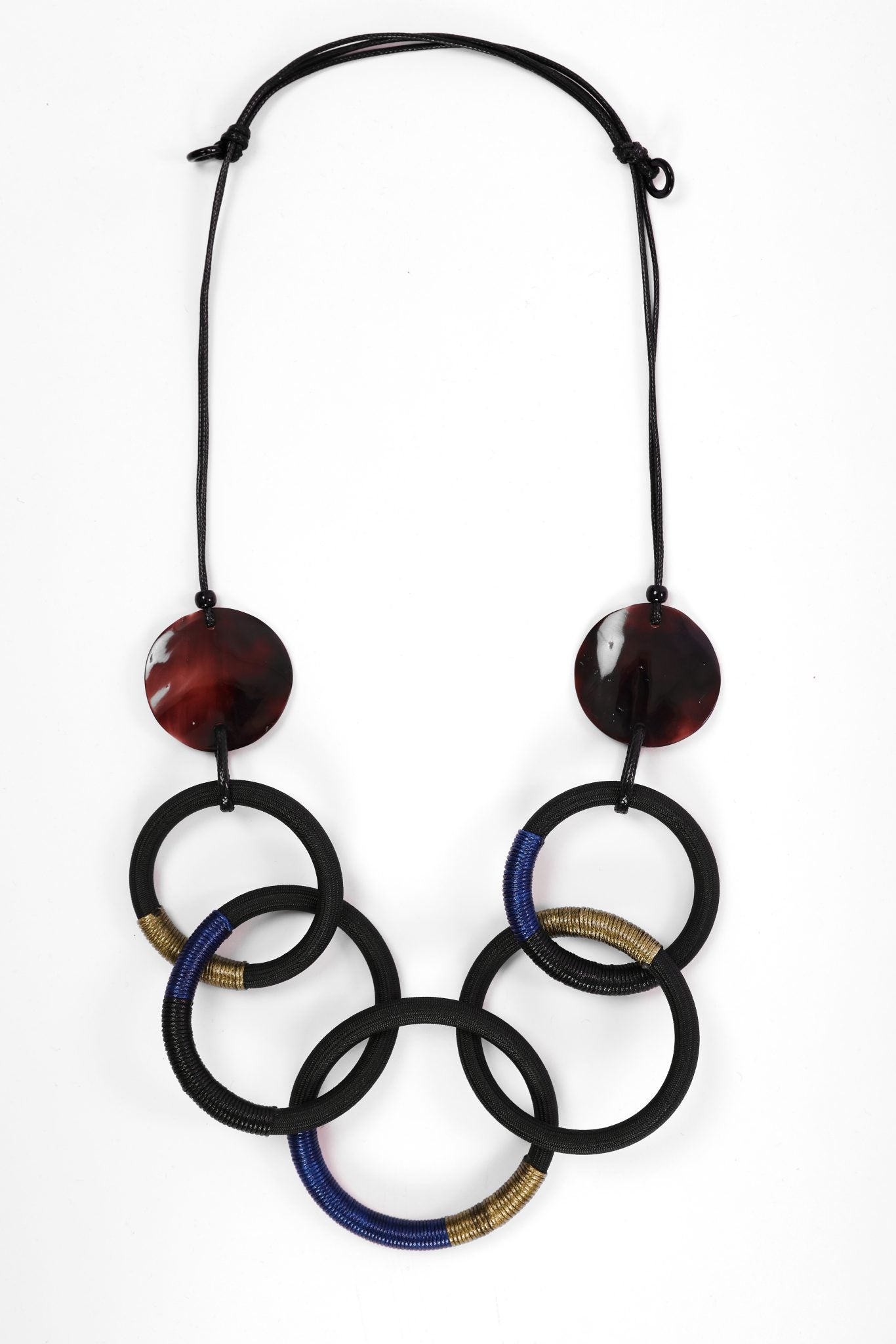 Leather Look Animal Loop Necklace in Brown