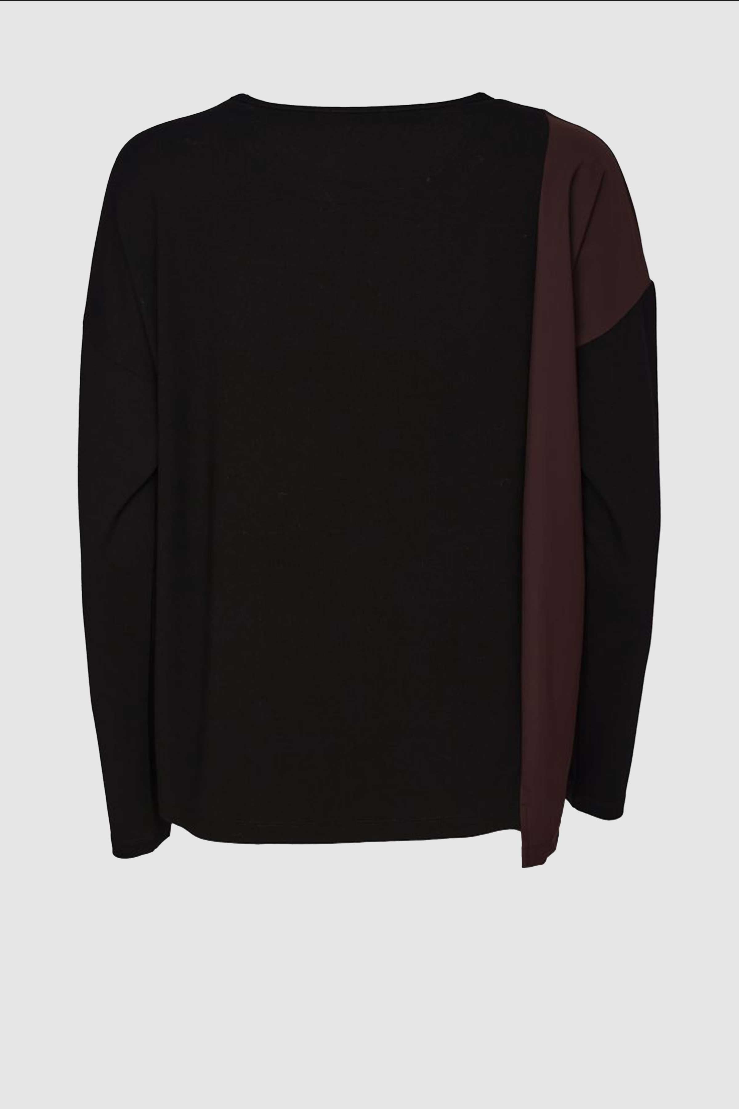 Zip Contrast Pocket Top With in Choko/Black