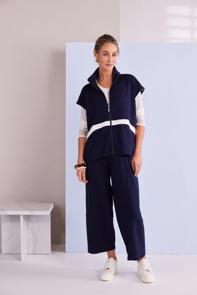 Balloon Shape Trouser with Seaming in French Blue