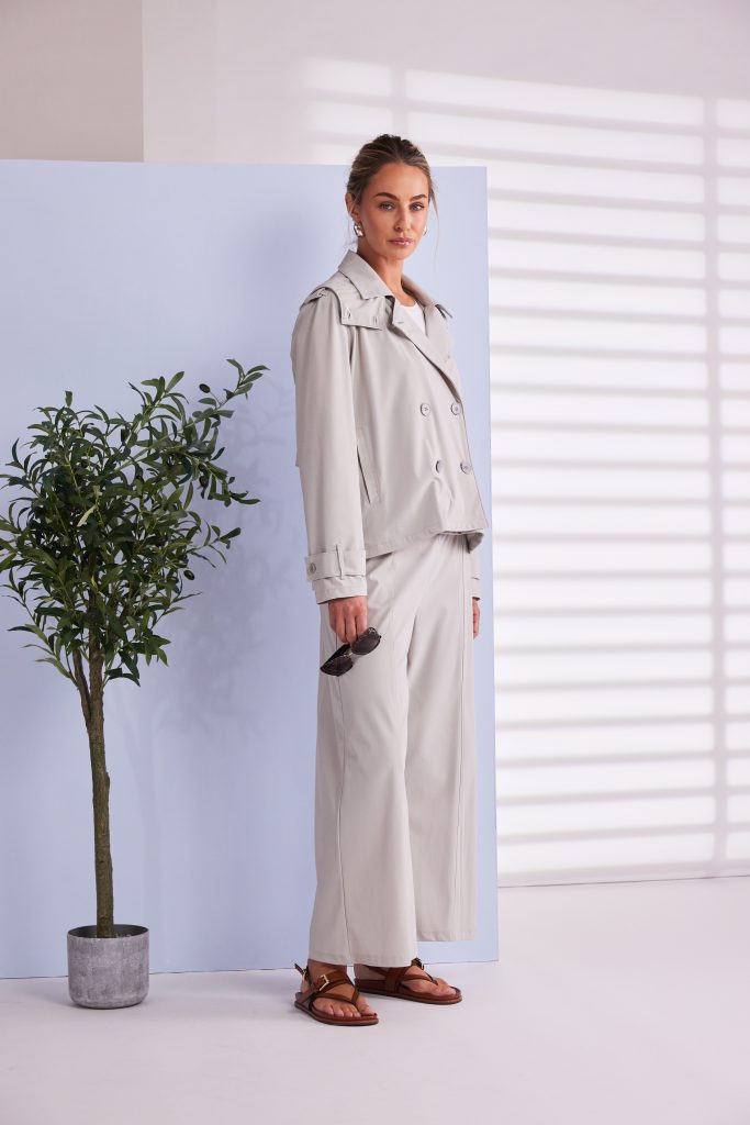 Wide Leg Flared Trouser with in Ash