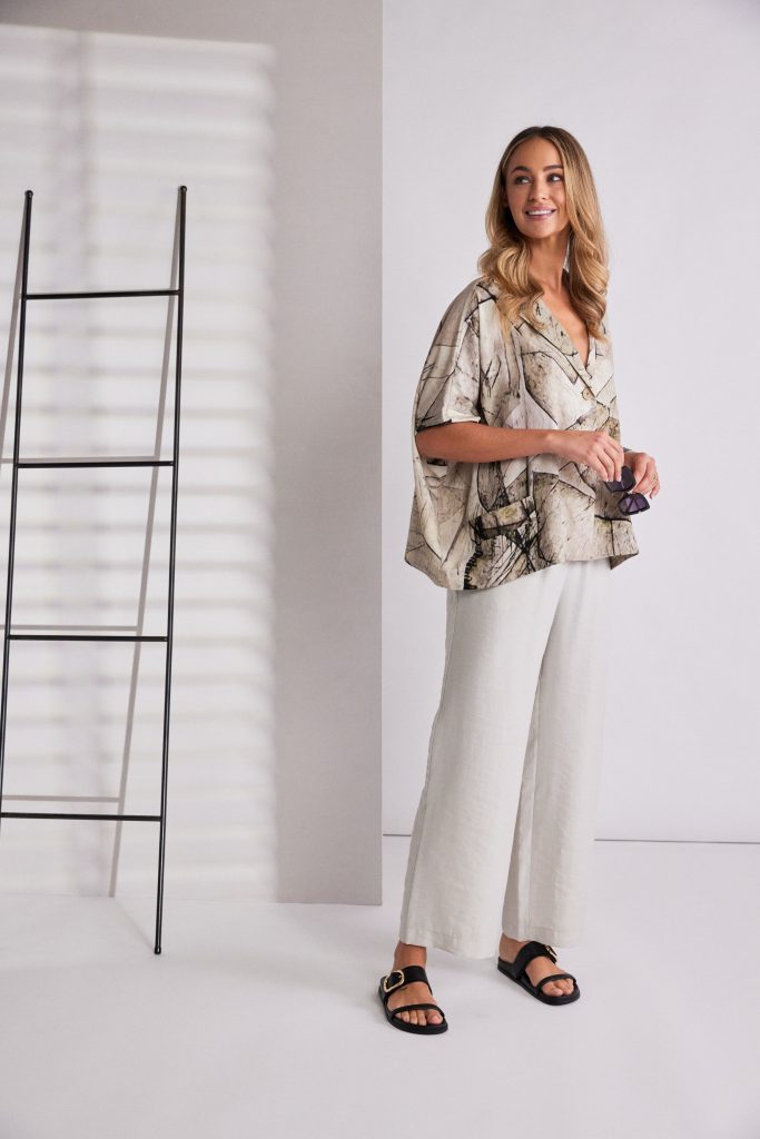 Soft Pull Up Trouser in Ash