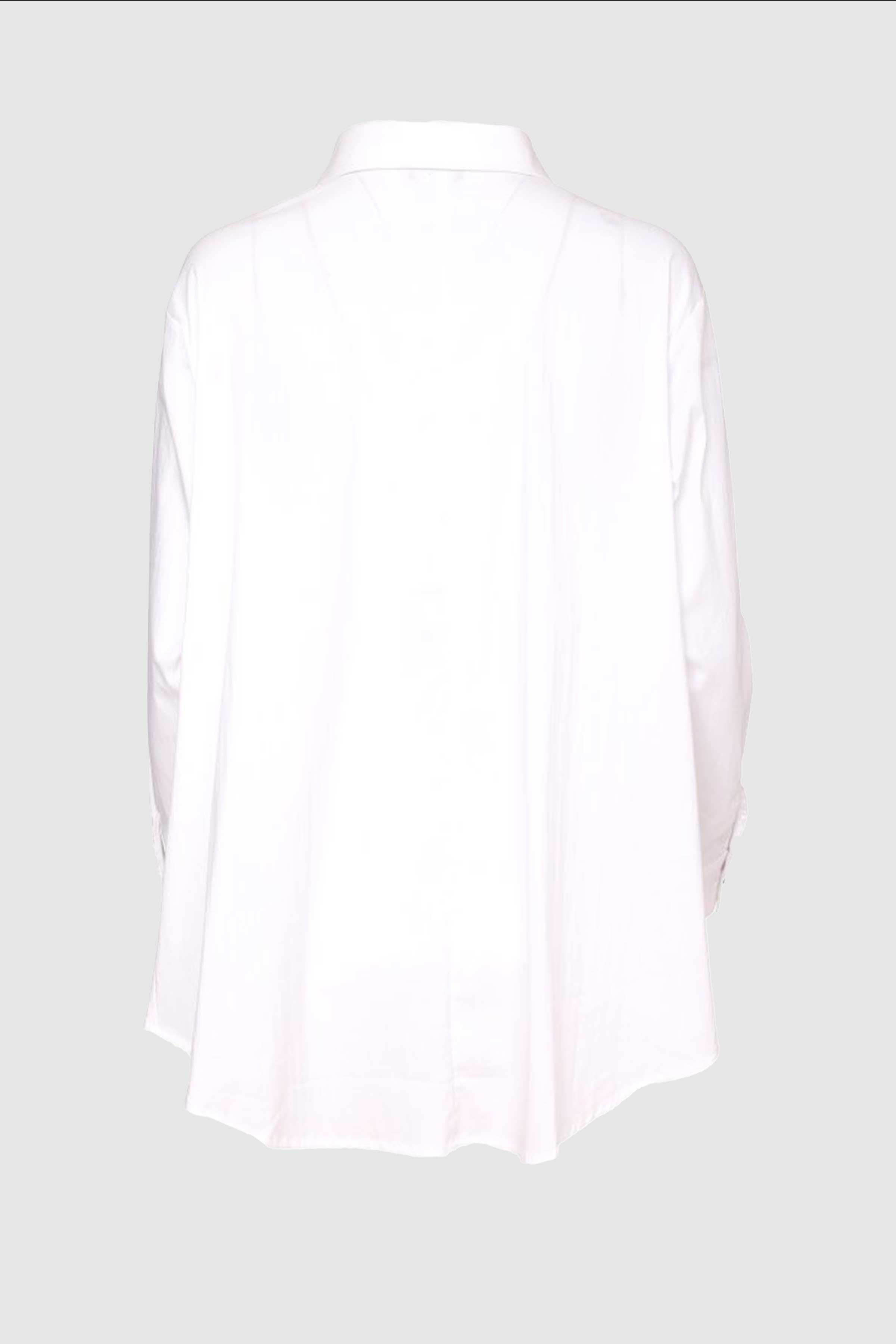 Line Placement Print Button Through Shirt in White/Thyme