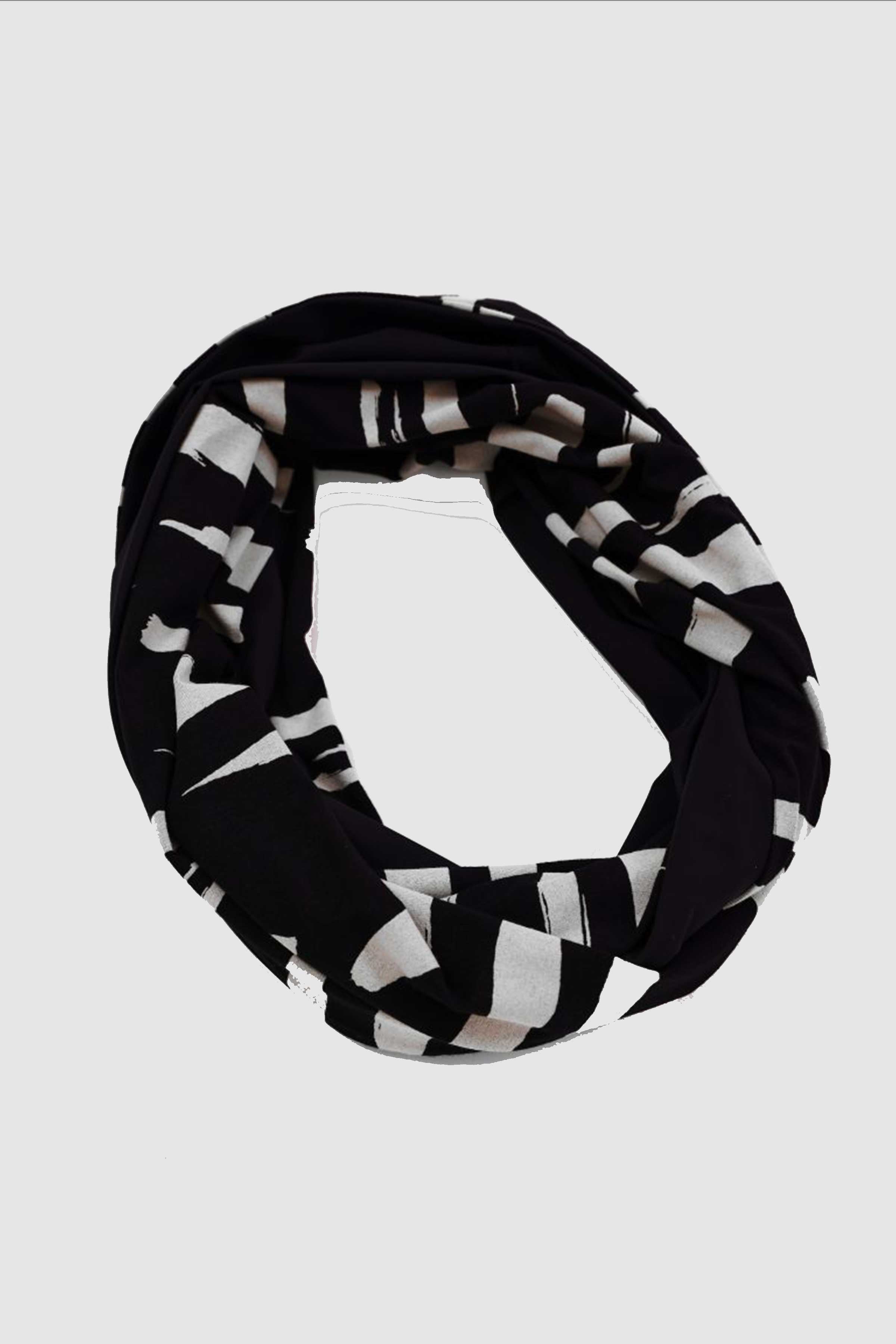 Print Snood in Black/Sand