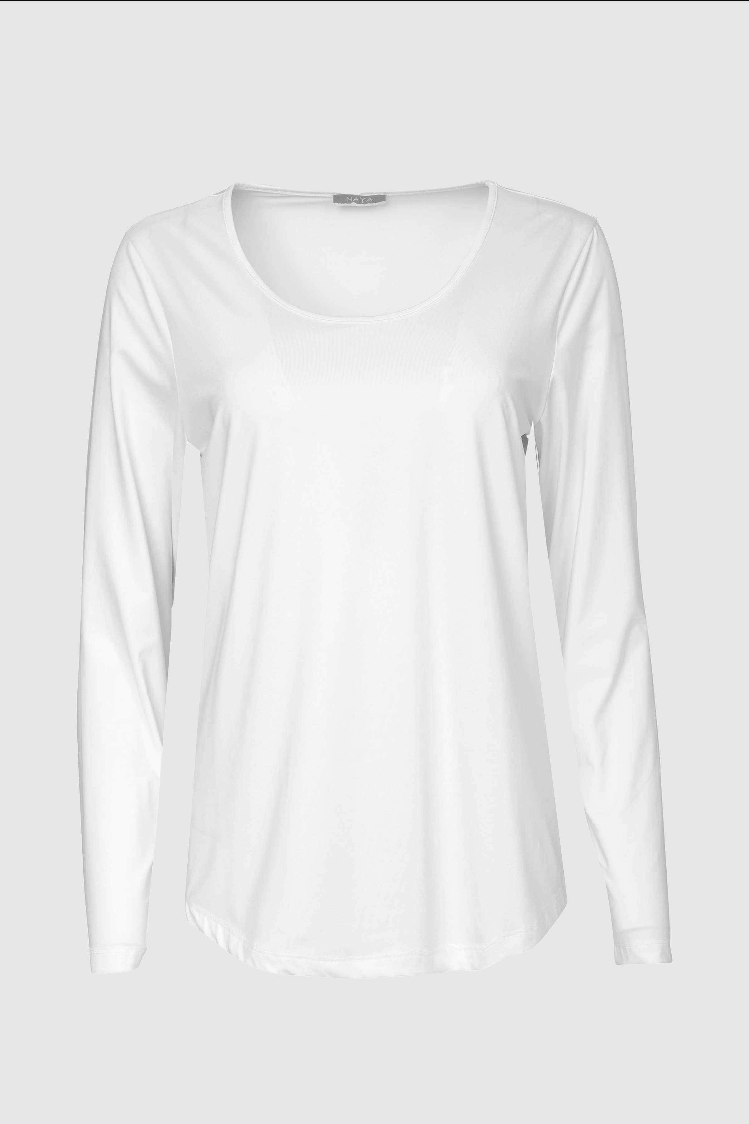 Basic Jersey Long Sleeve Top in White