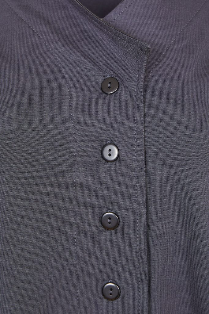 Jacket with Angle Collar in Anthracite