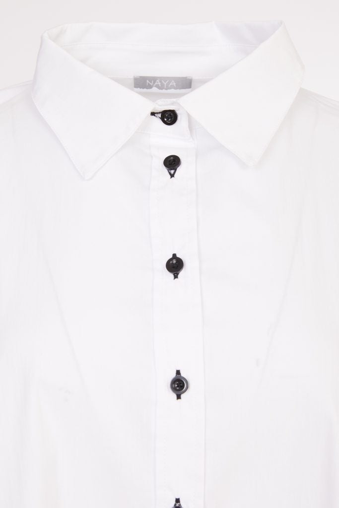 Shirt with Spot Print Back in White/Black