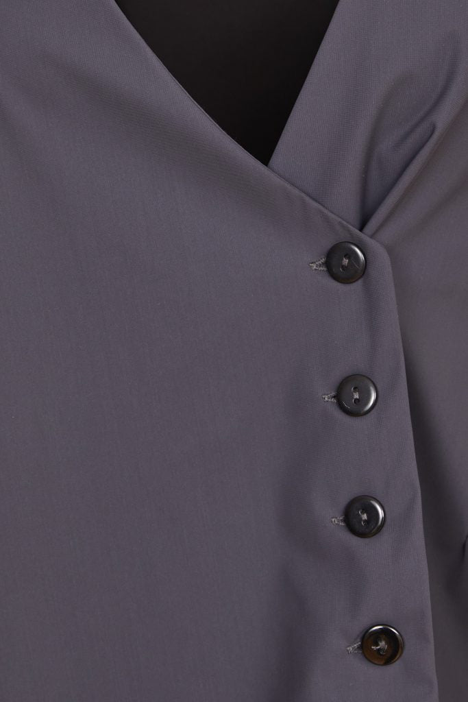 Square Waistcoat with Button Detail in Anthracite