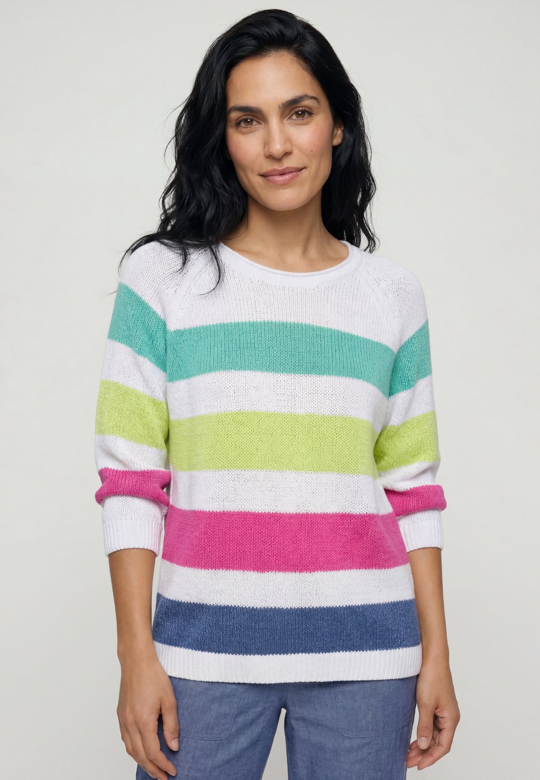 Multi Stripe Knit in White