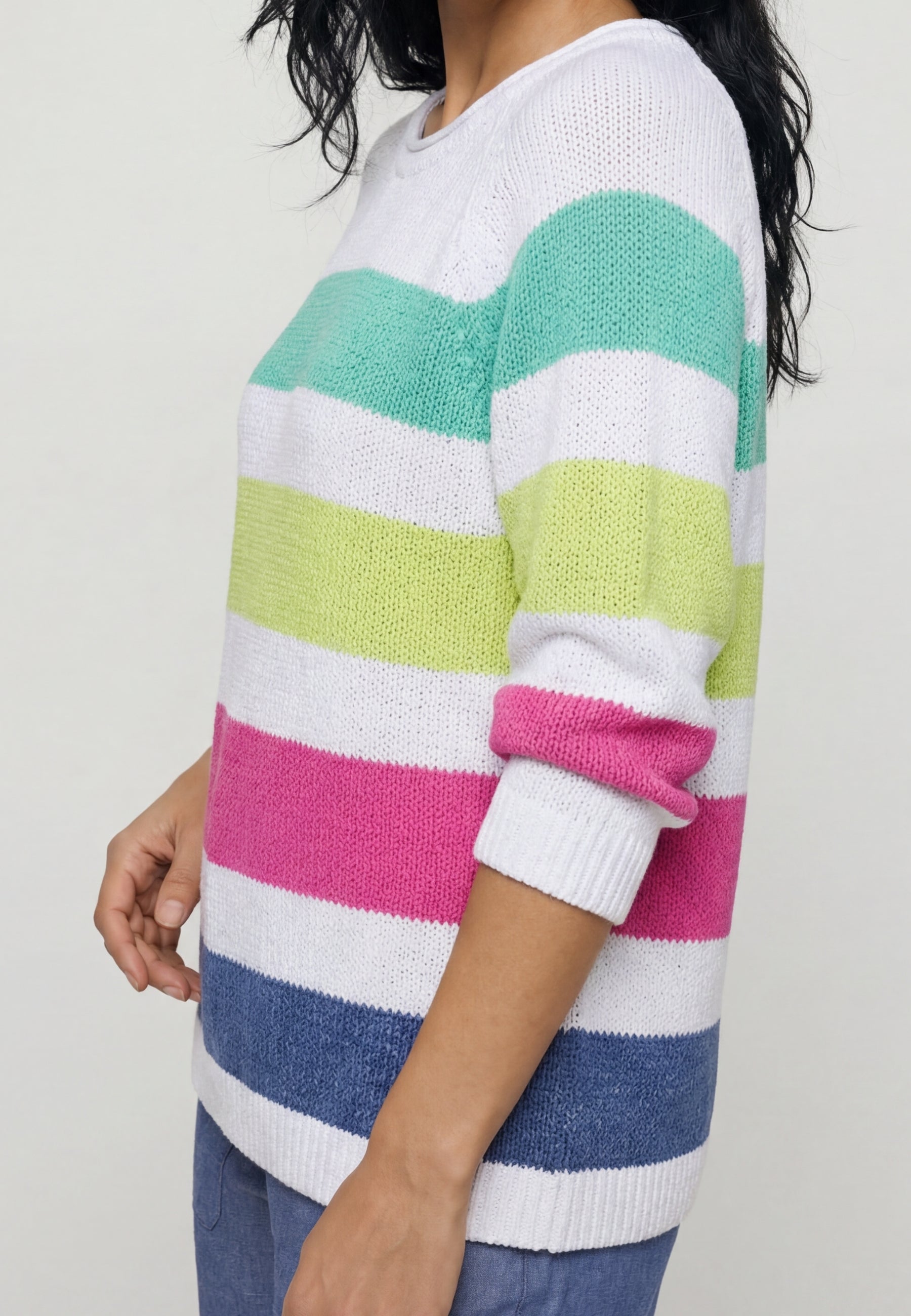 Multi Stripe Knit in White