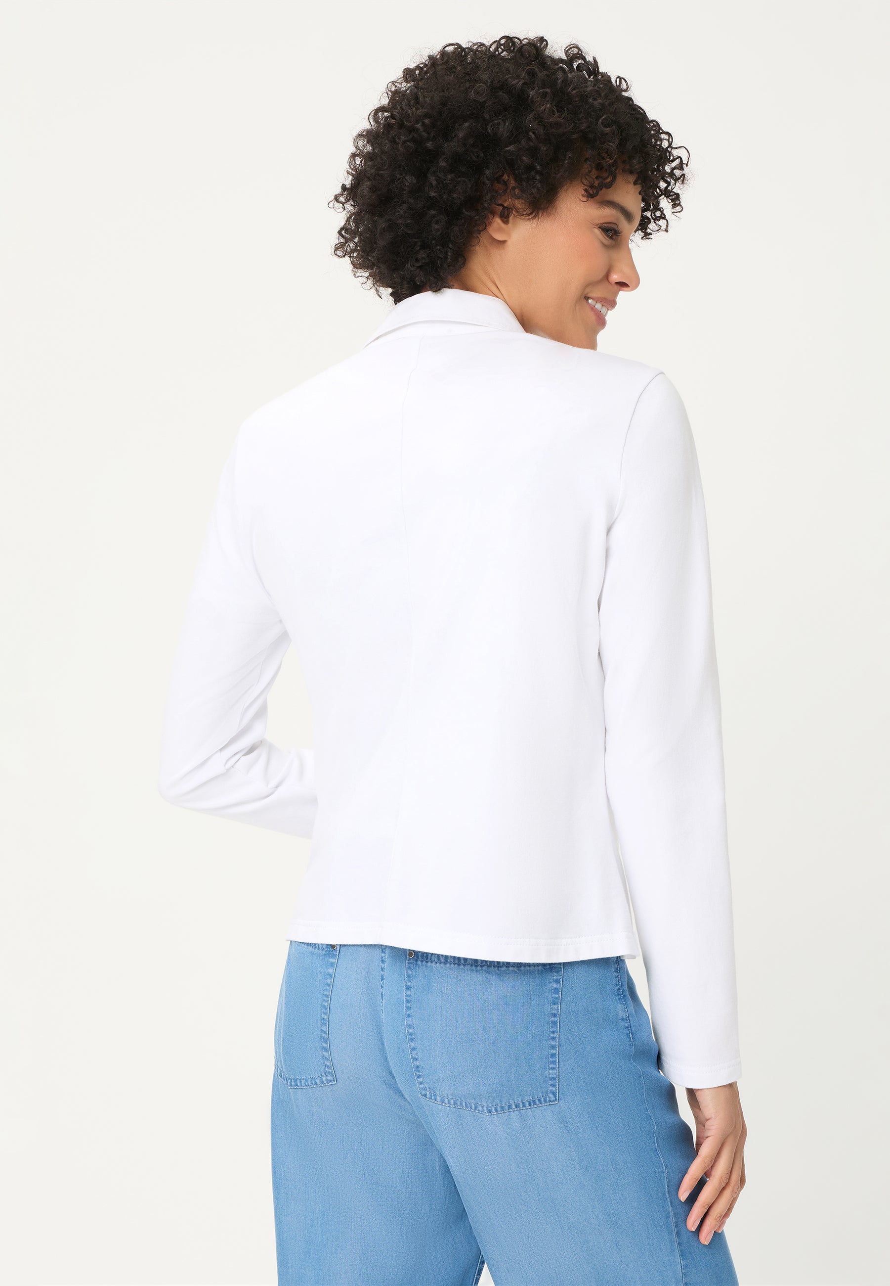 Jersey Long Sleeves Jacket in White
