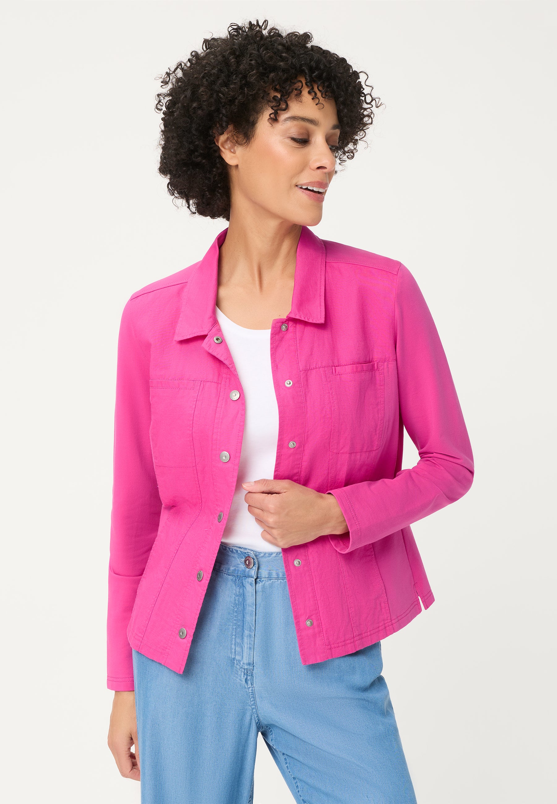 Jersey Long Sleeves Jacket in Dark Rose
