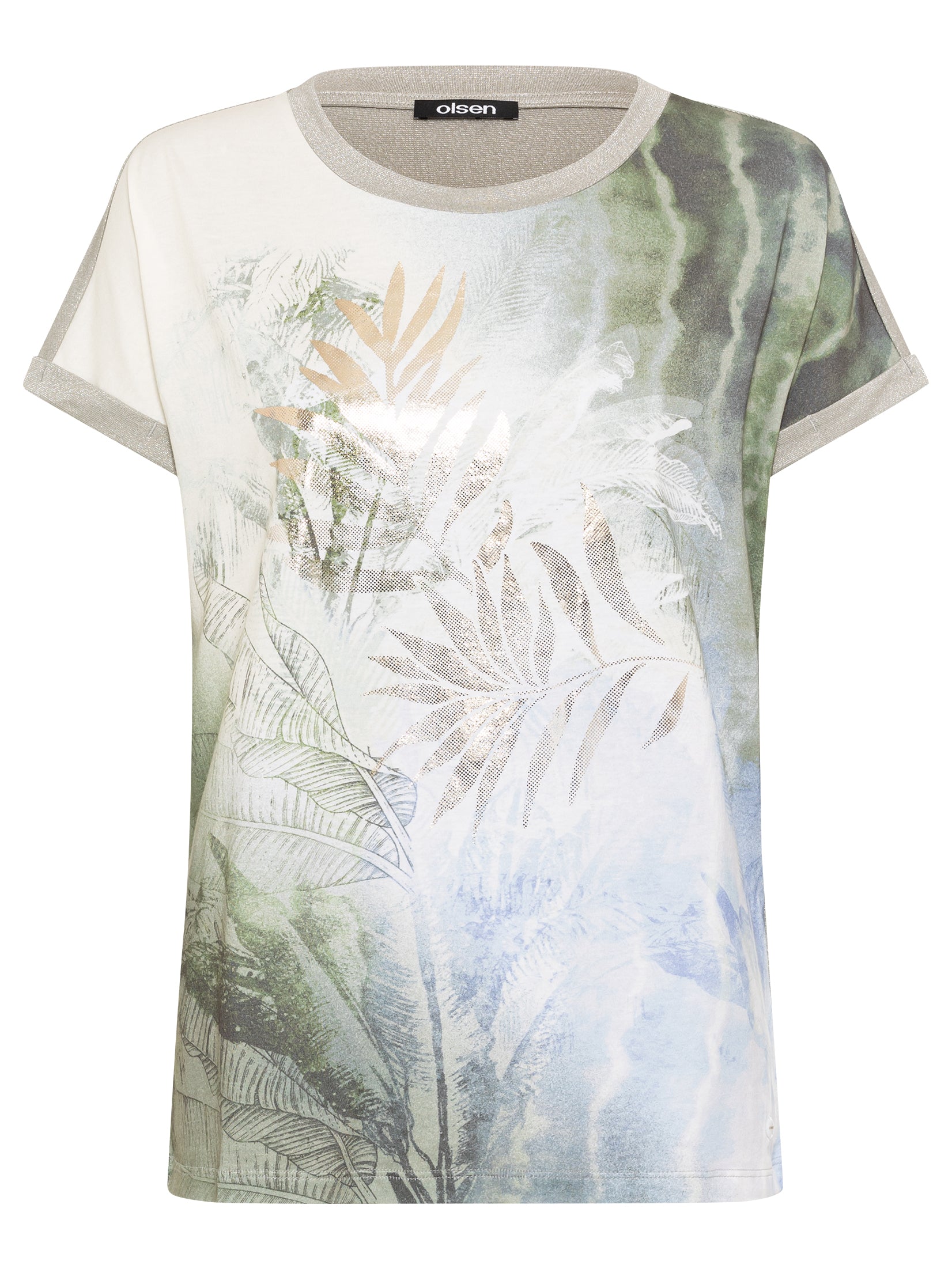 T-Shirt with Cosima Print in Light Khaki