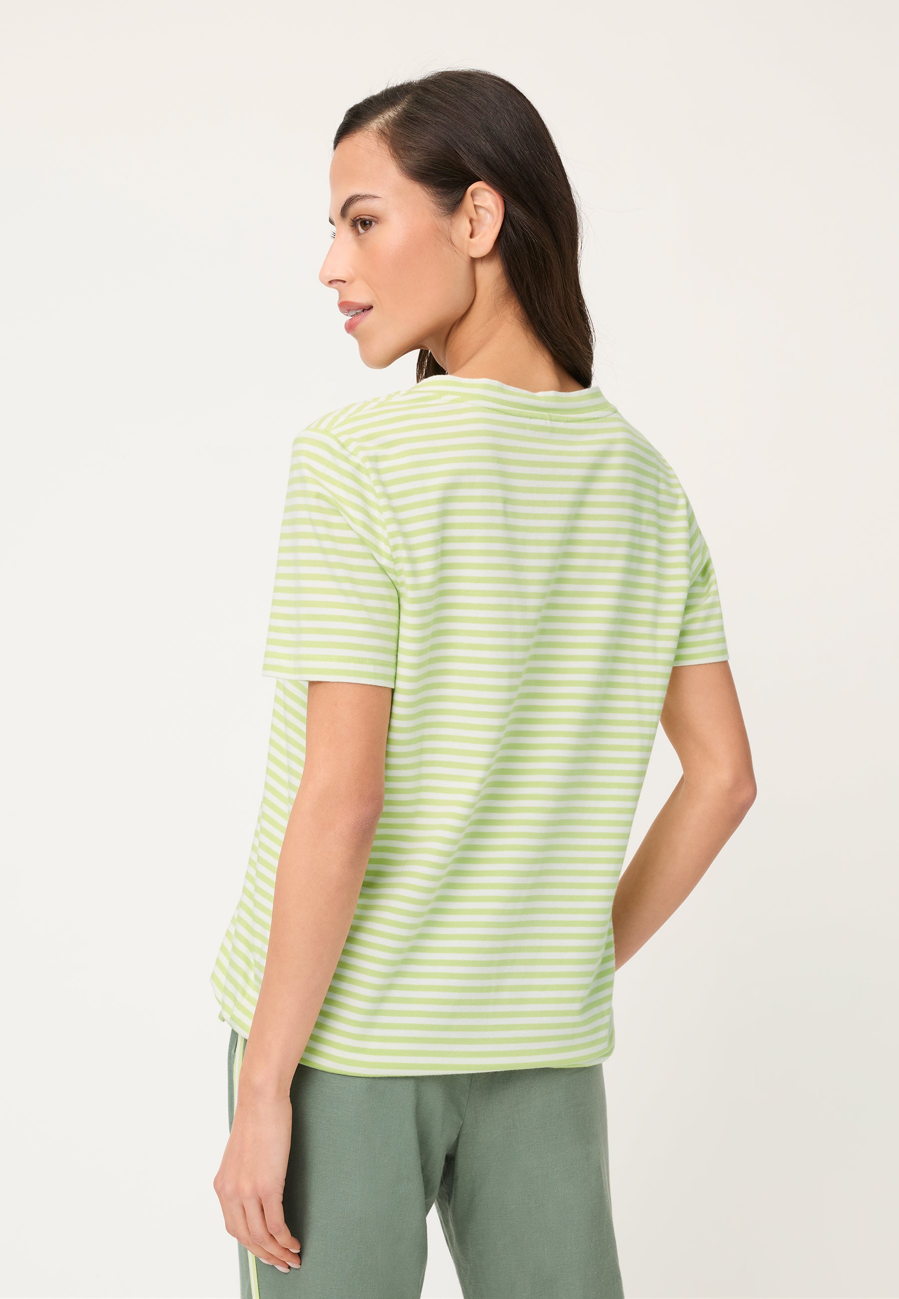 V-Neck Tee in Lime Yellow
