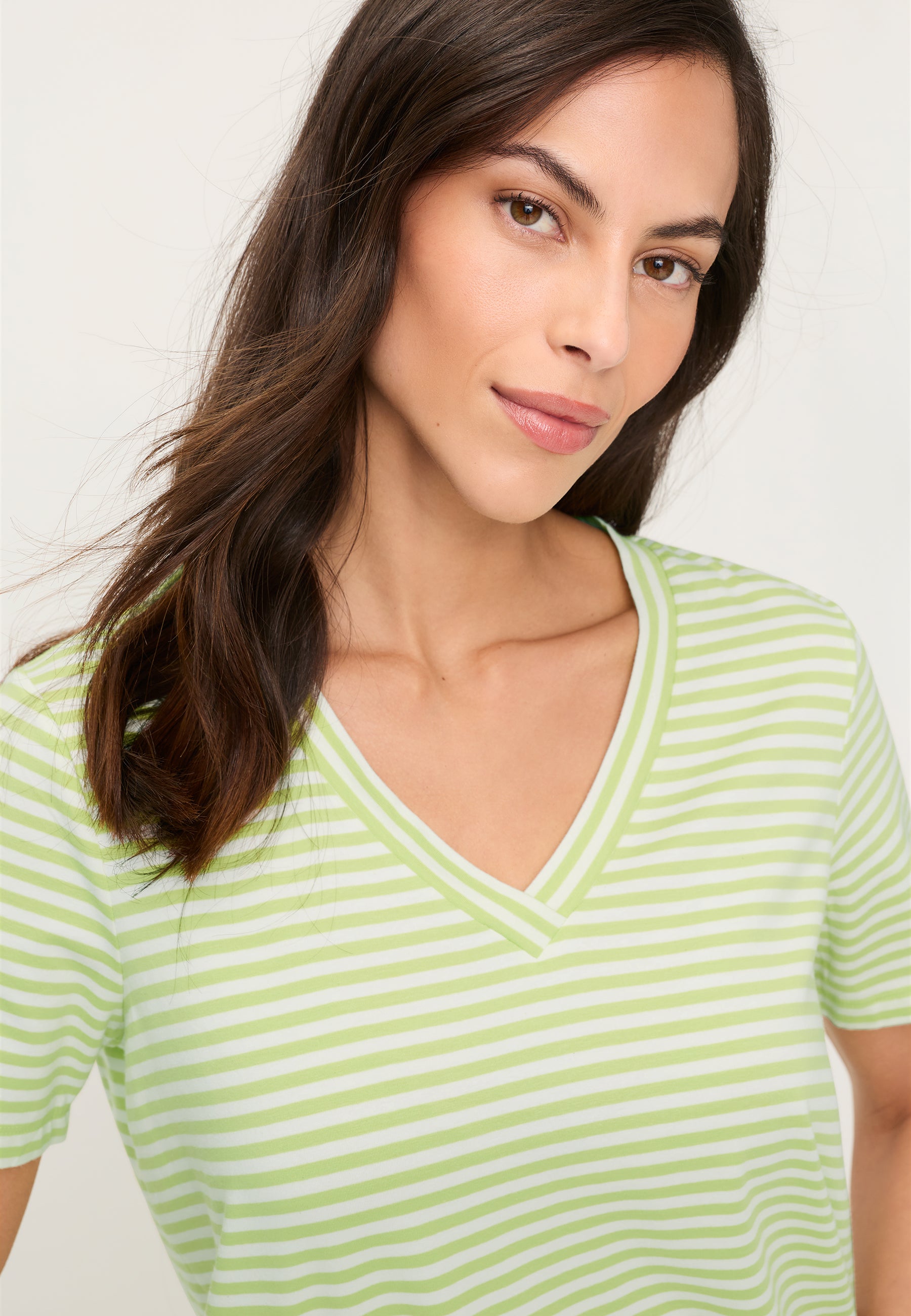 V-Neck Tee in Lime Yellow