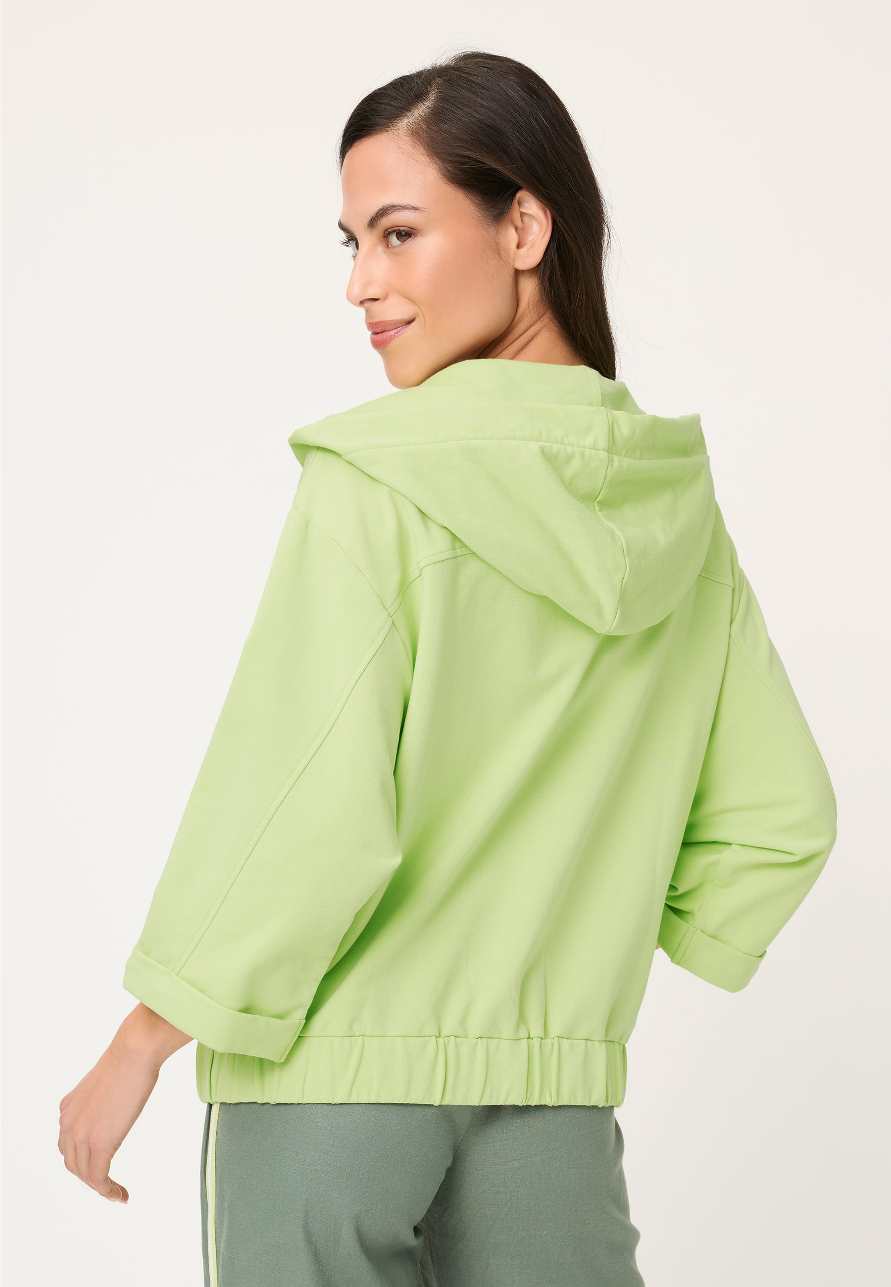 Jersey Jacket in Lime Yellow