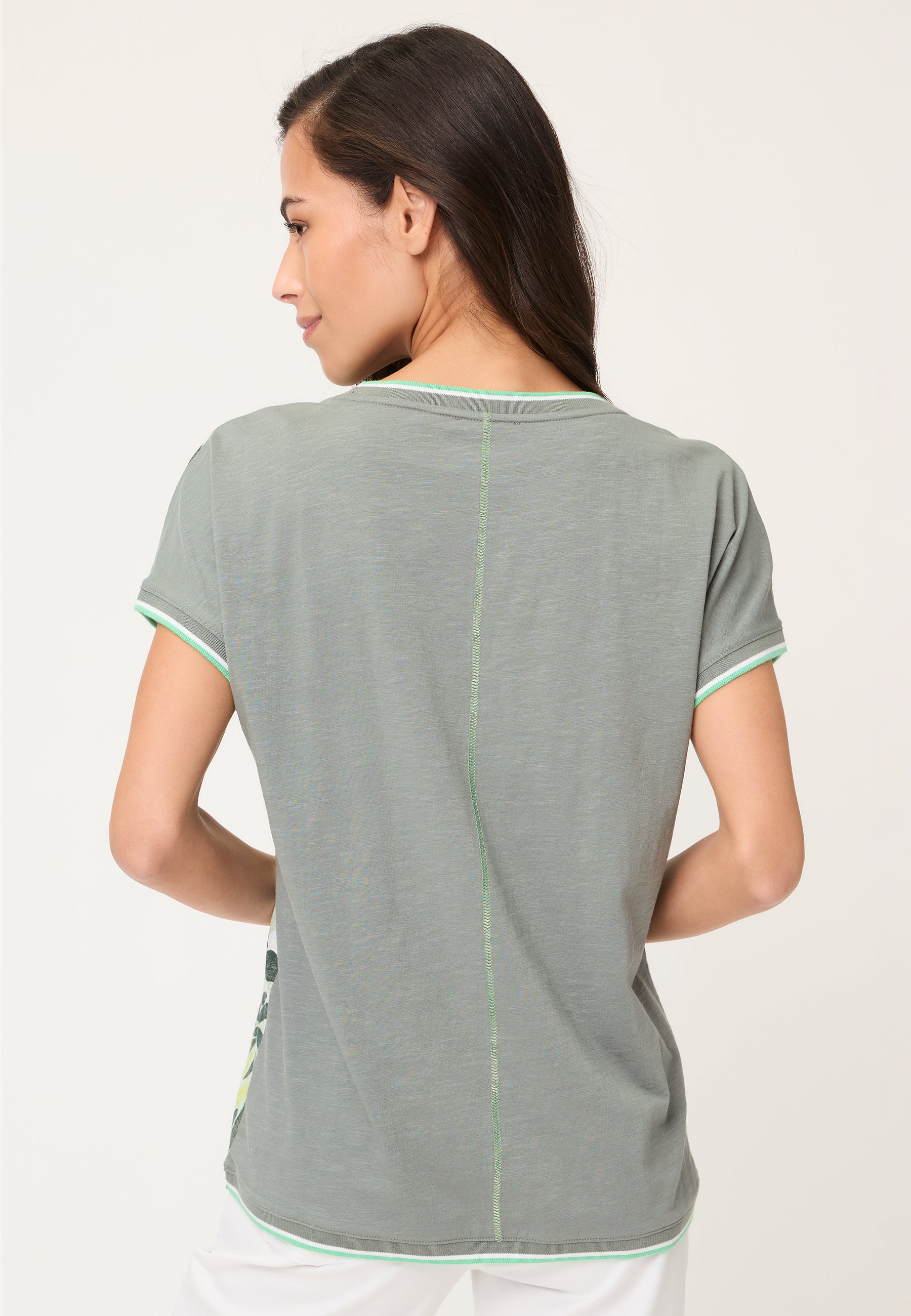 Palm Print T-Shirt in Khaki