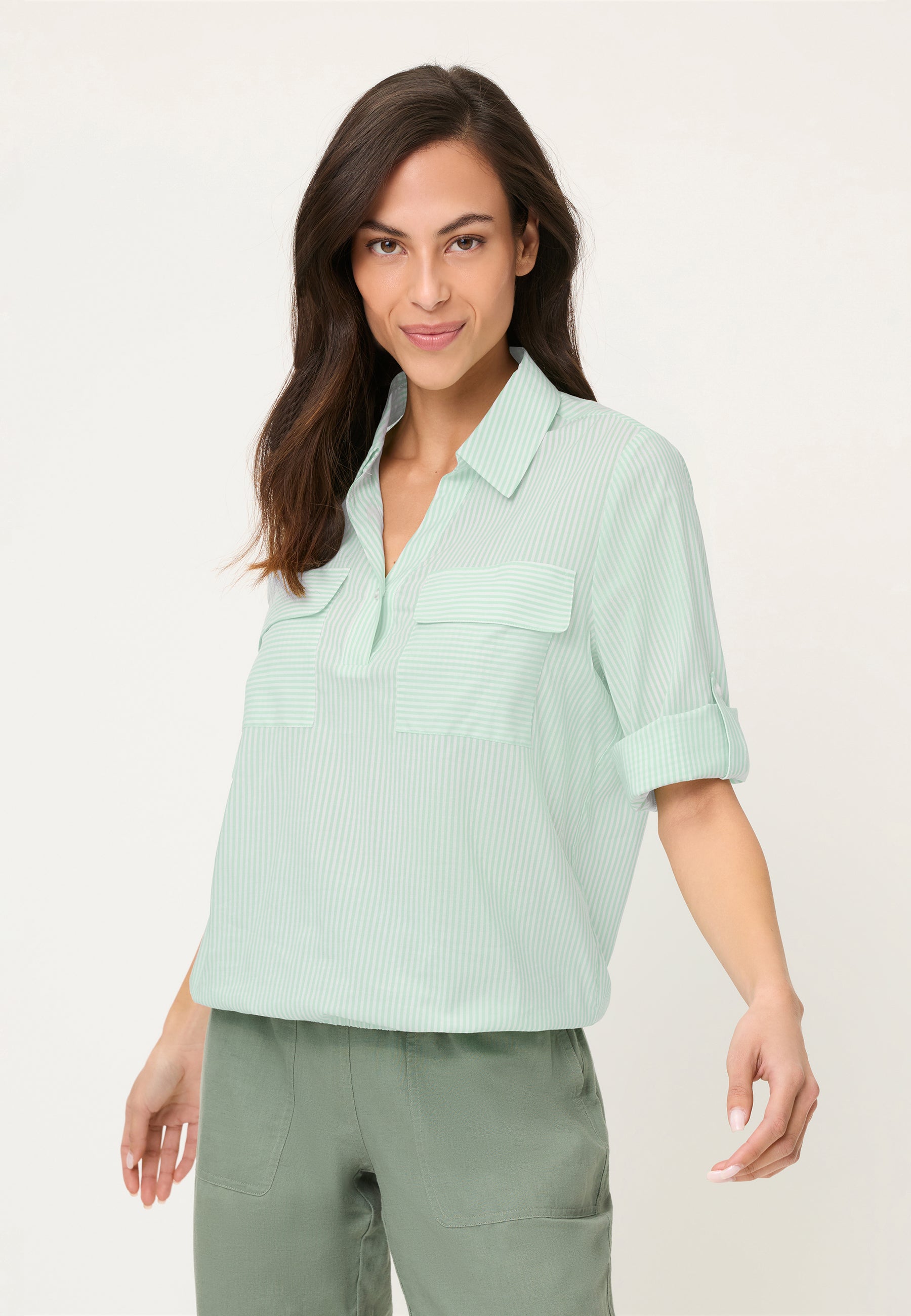 Stripe Pocket Shirt in Jade