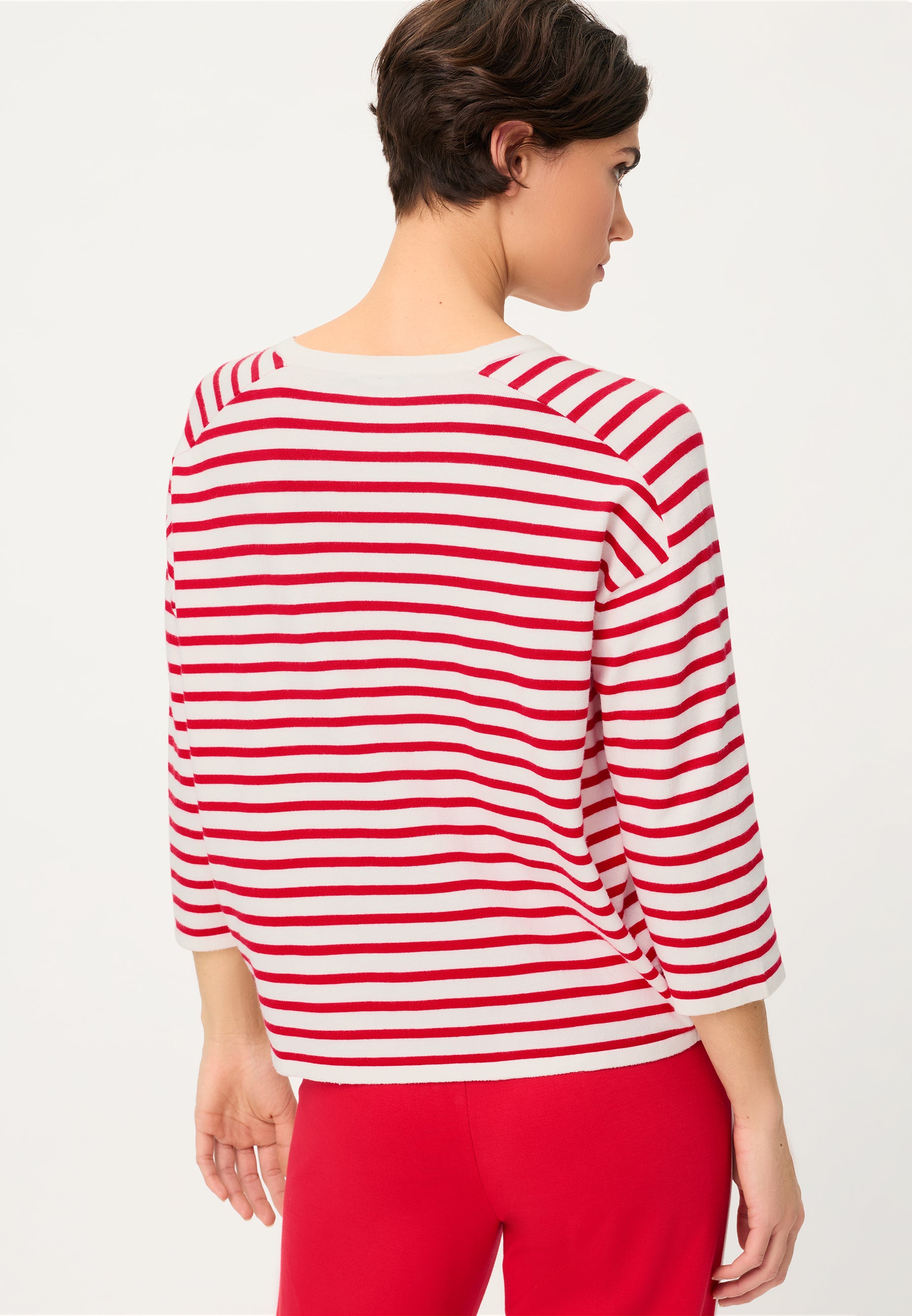 Cora Stripe Top in French Red
