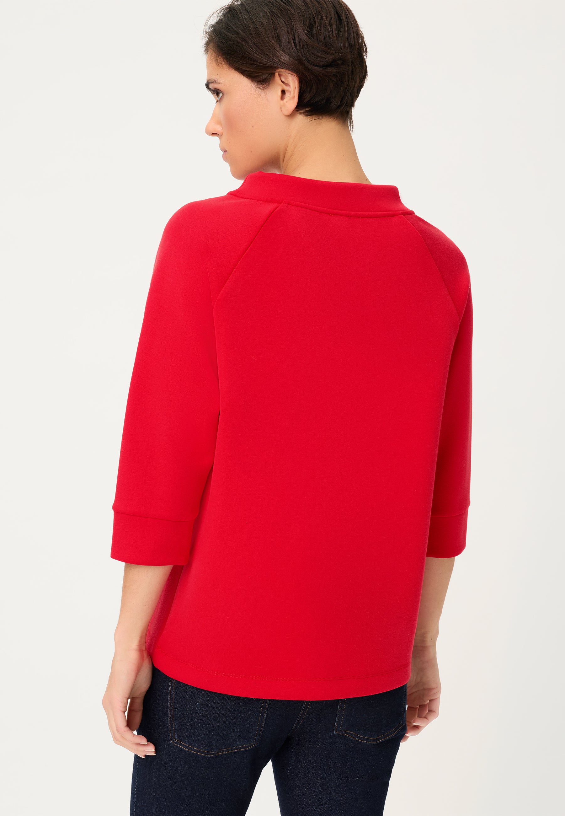 Turtle Neck Sweatshirt in French Red