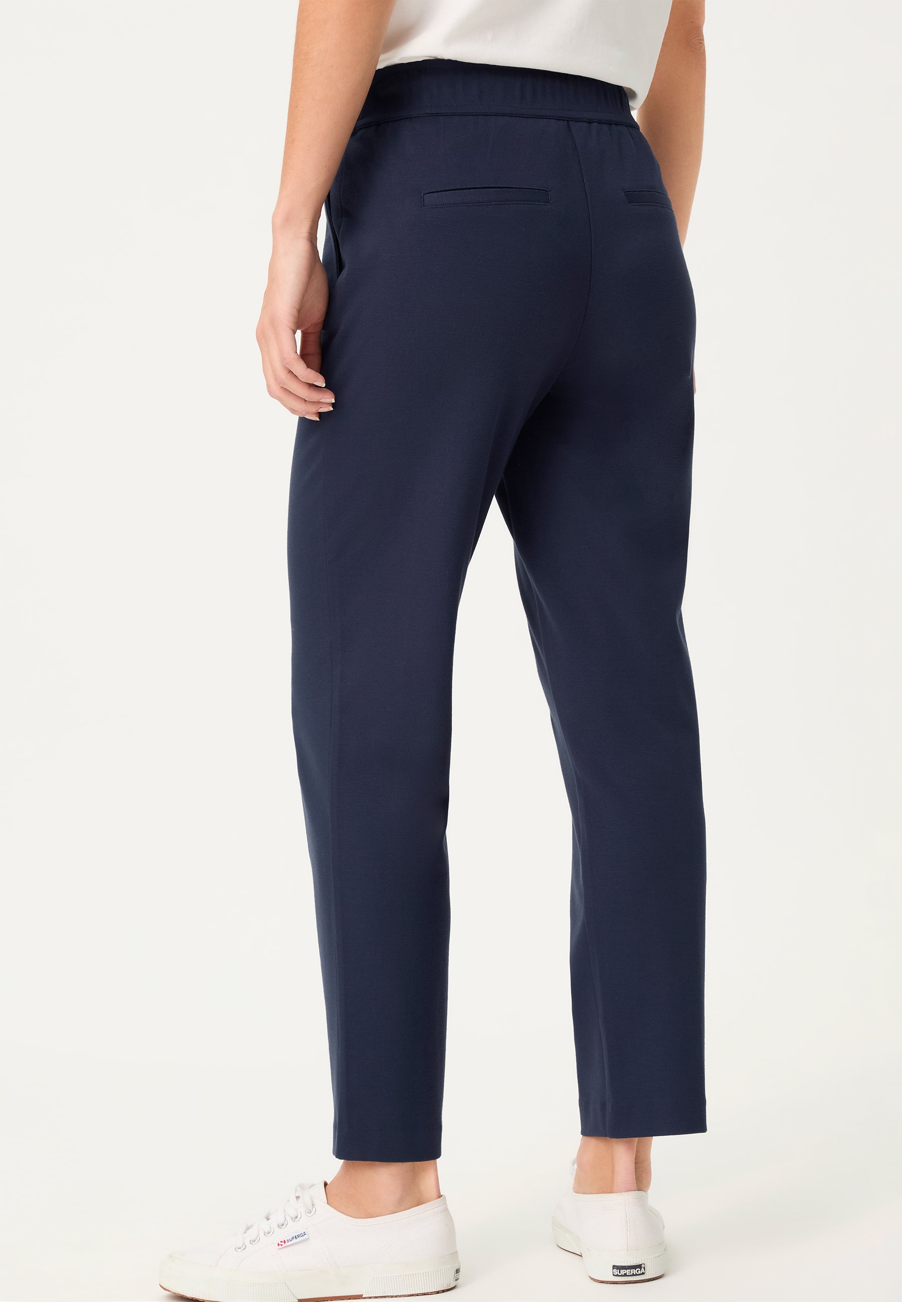 Cropped Trousers Casual in Ink Blue