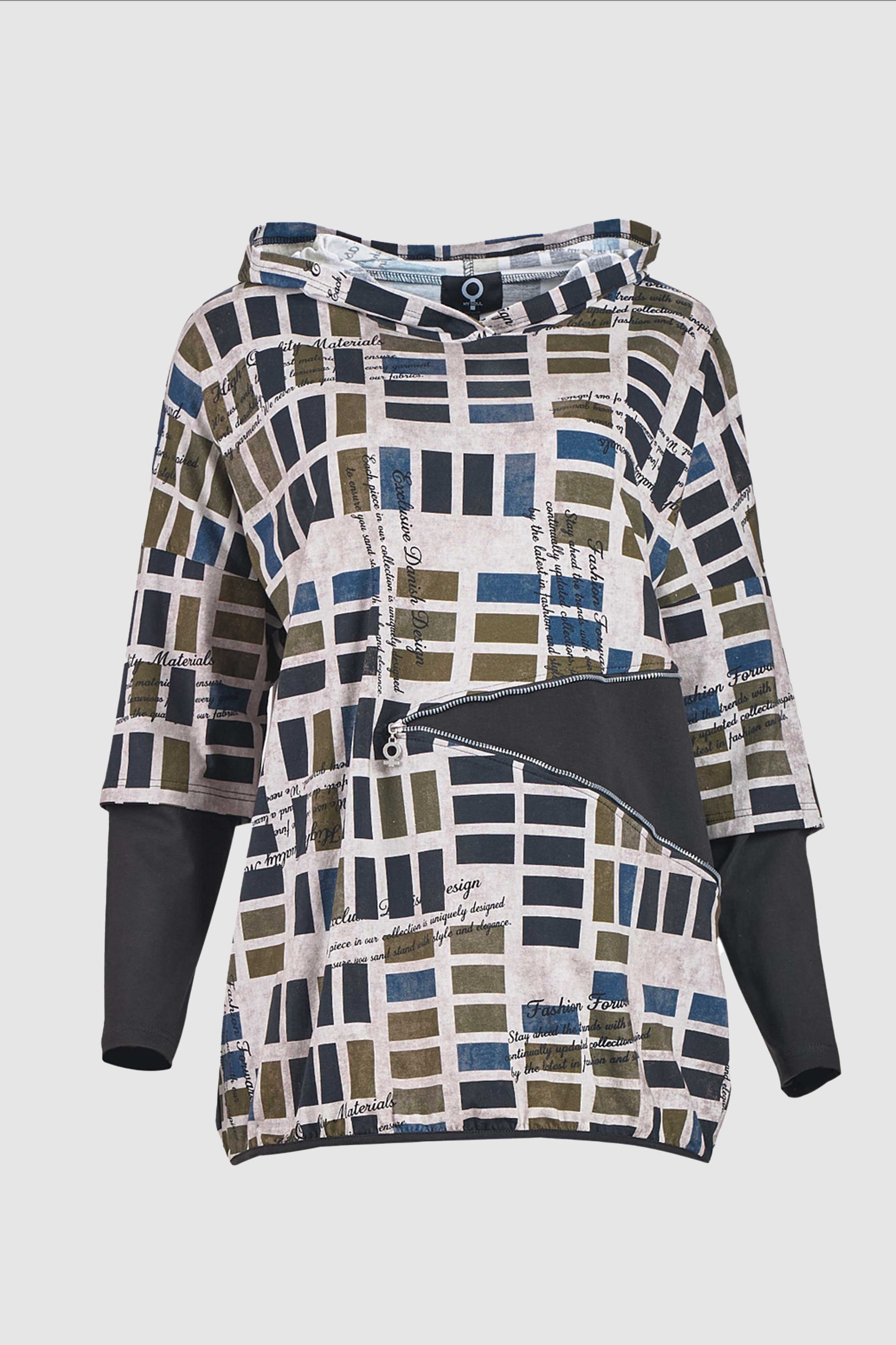 Pantone Print Cowl Neck Top in Multi