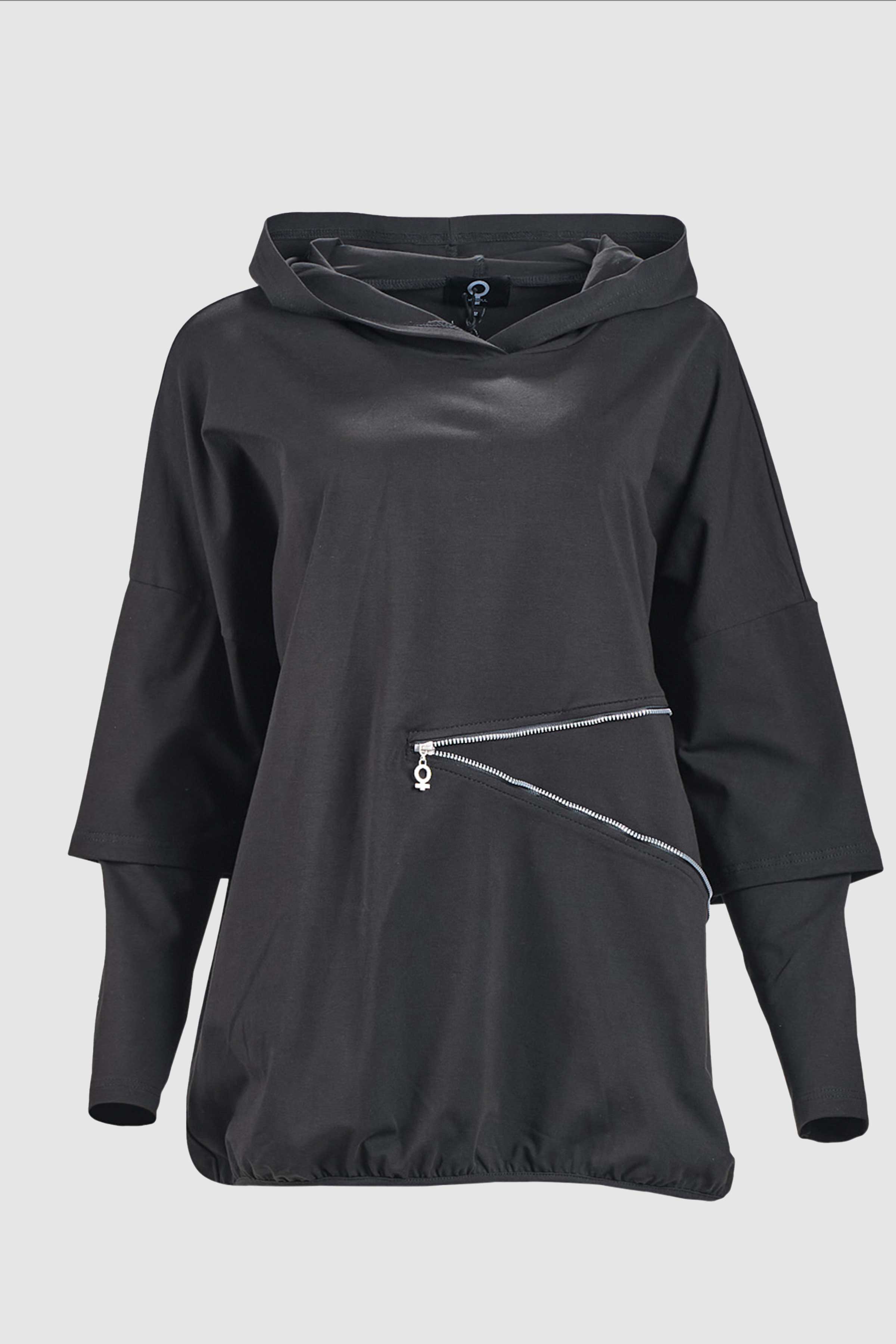 Pantone Cowl Neck Top in Plain Black