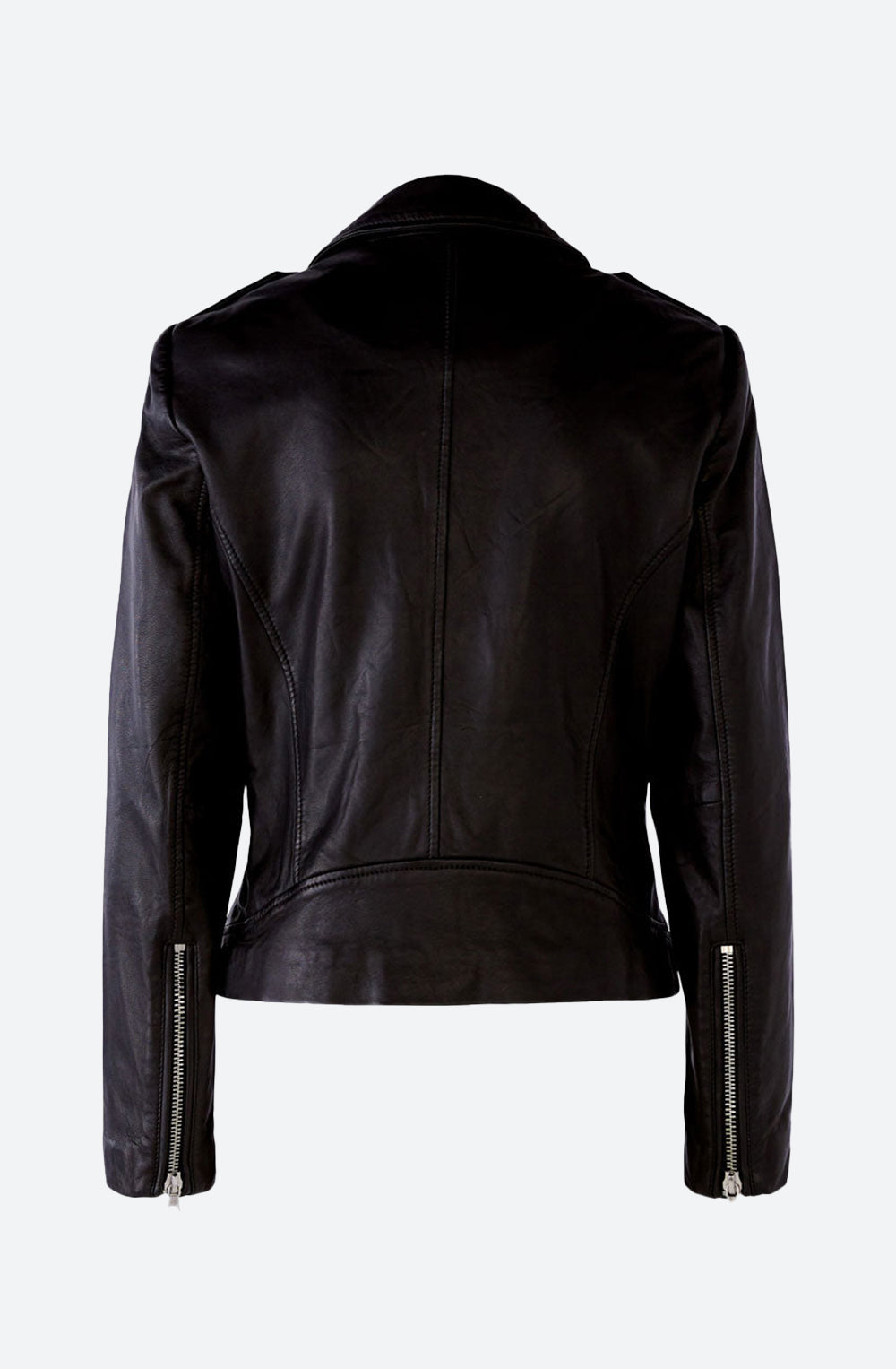 Leather Biker Jacket Made From Lamb Leather in Black