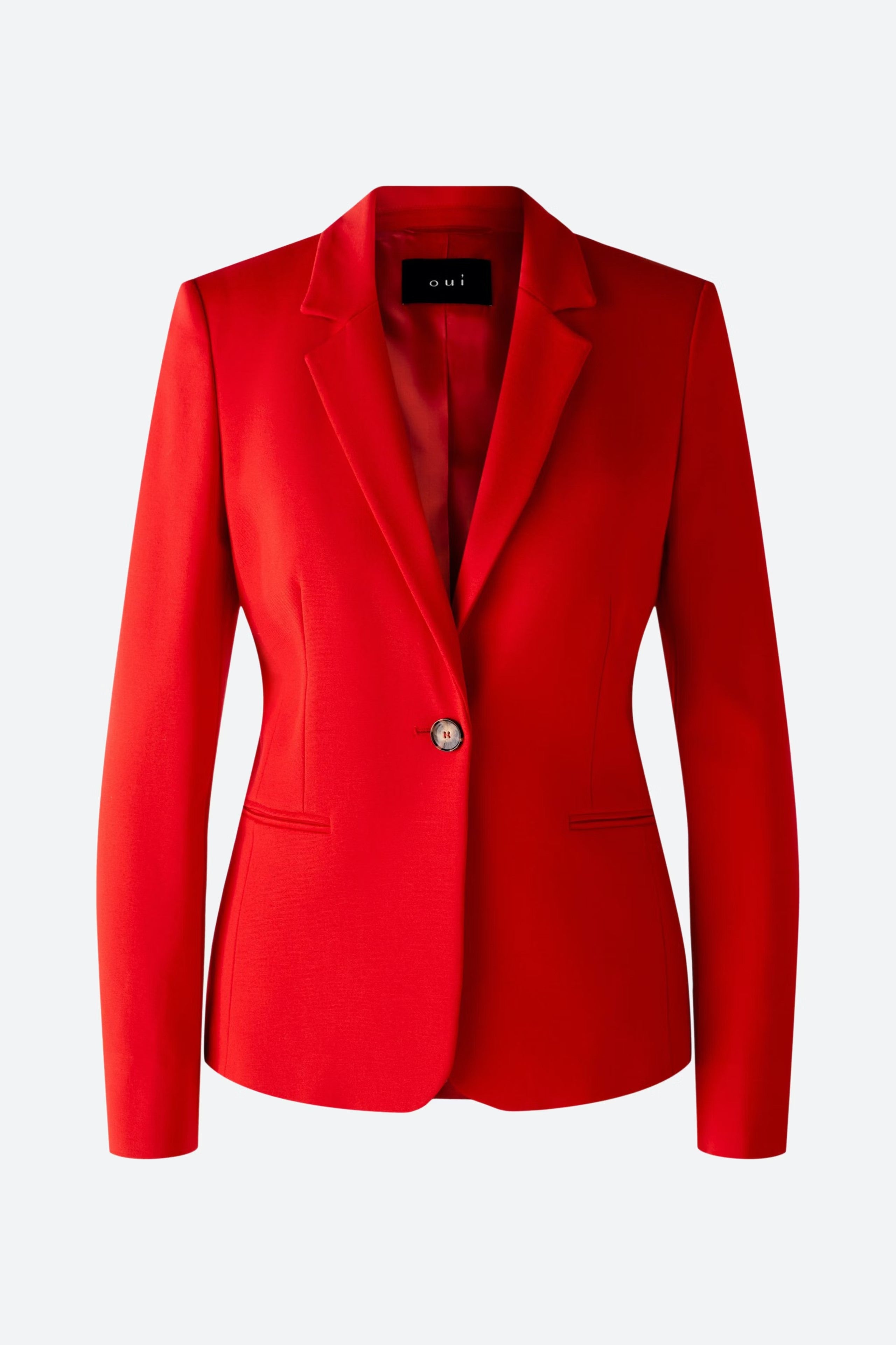 Classic Cut Single Breasted Blazer in Chinese Red
