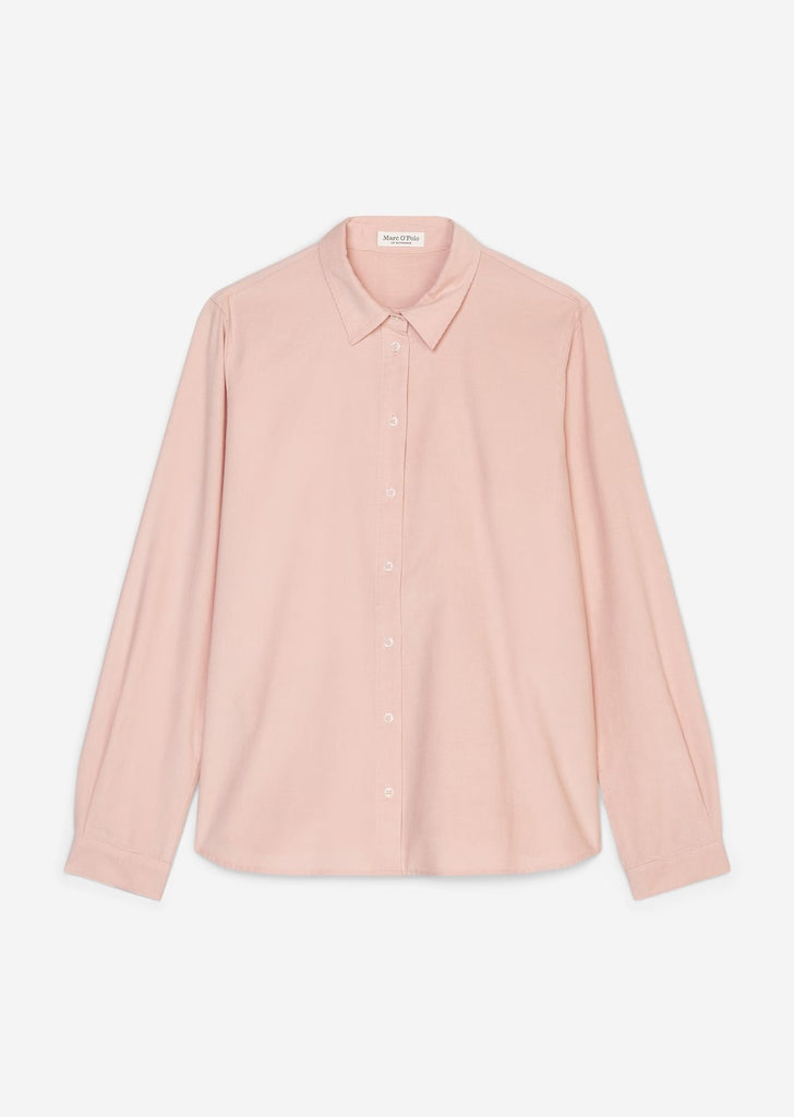 Fine corduroy long sleeve blouse in Rose Powder