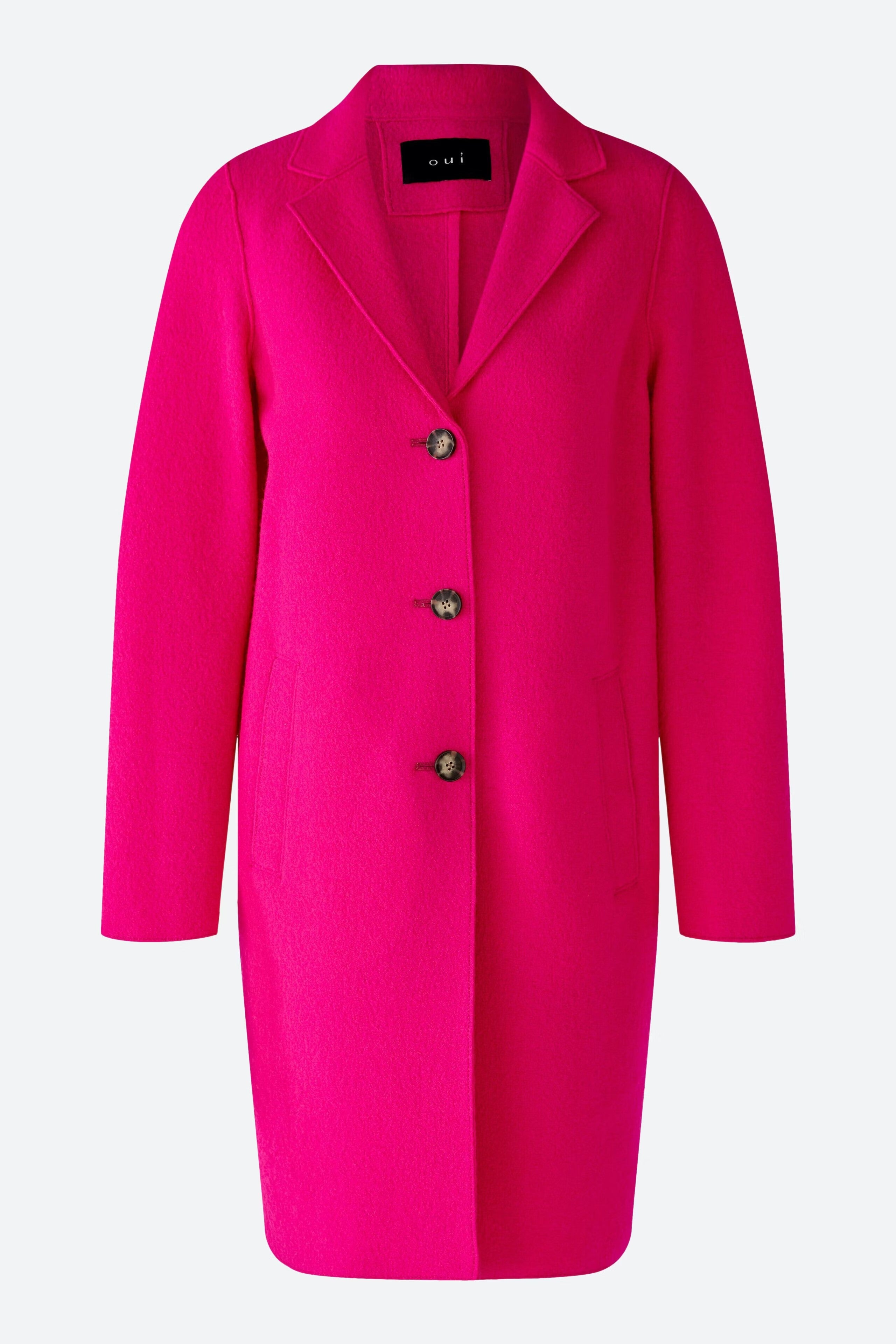 Mayson Boiled Wool Coat in Dark Pink