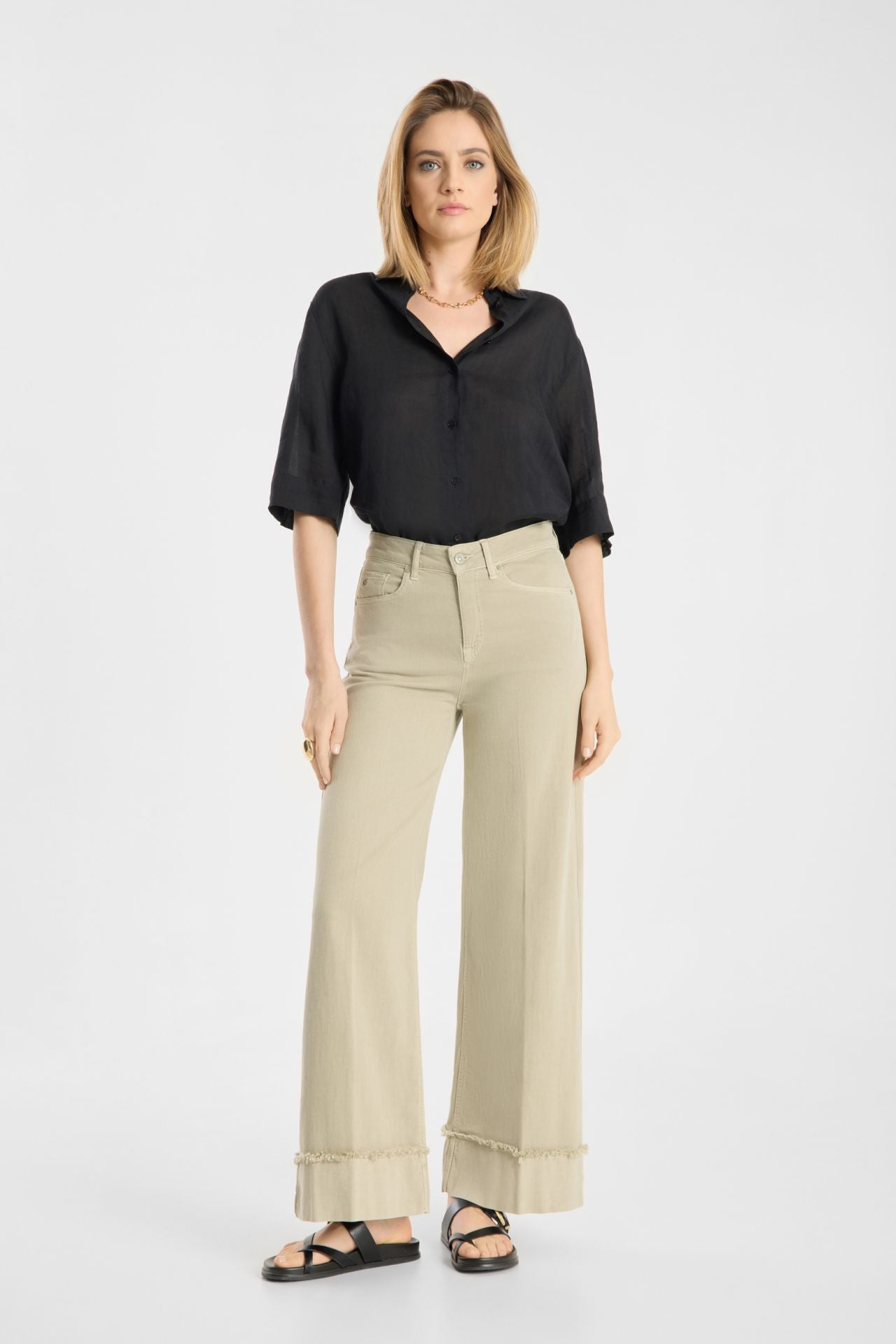 Sventy Turn Up Jeans in Aloe Vera