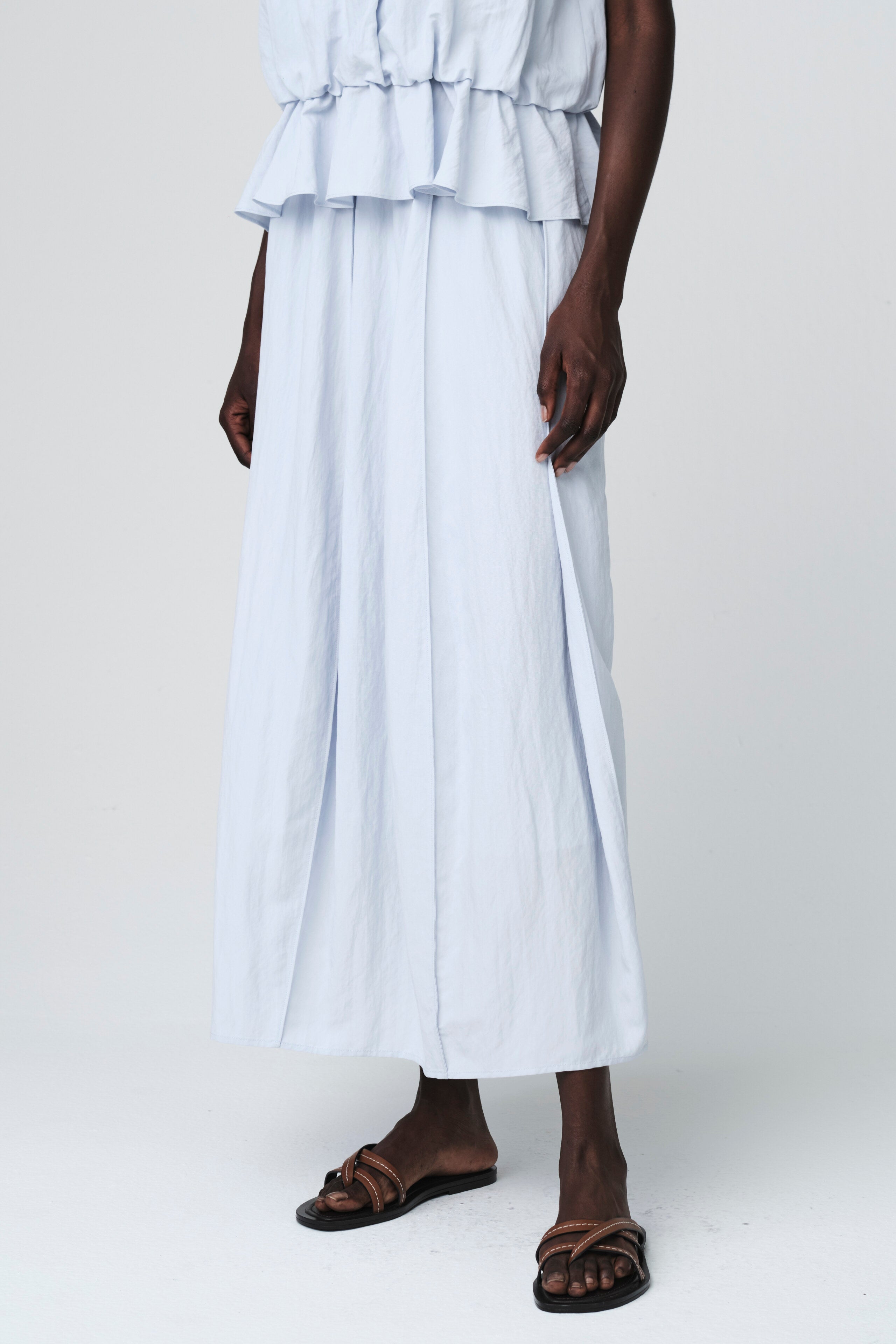 Reiki Viscose Skirt in Light Blue