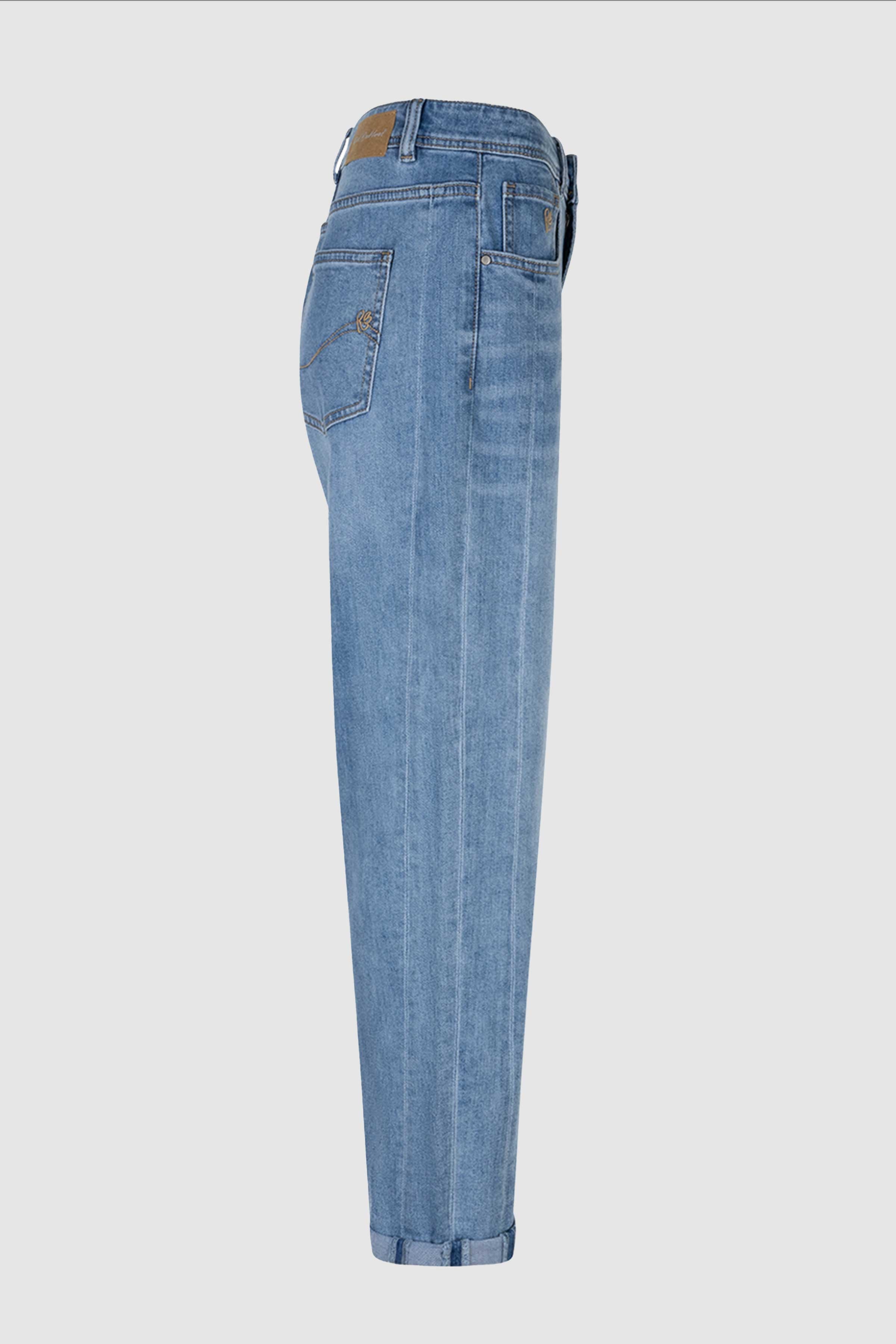 Caitlina Sidepatch Jeans in Mid Stone