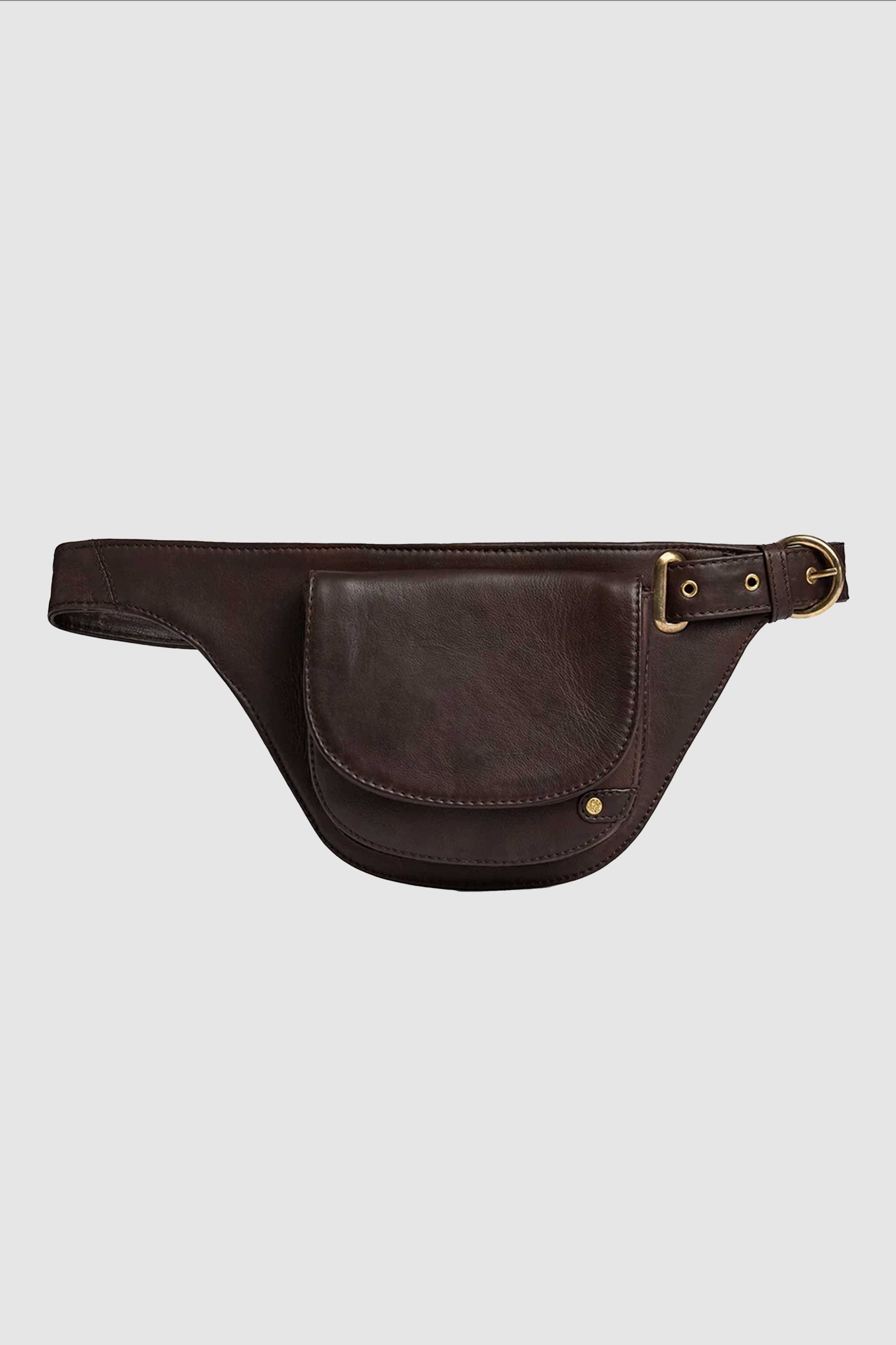 Saddle Style Belt Bag in Coffee