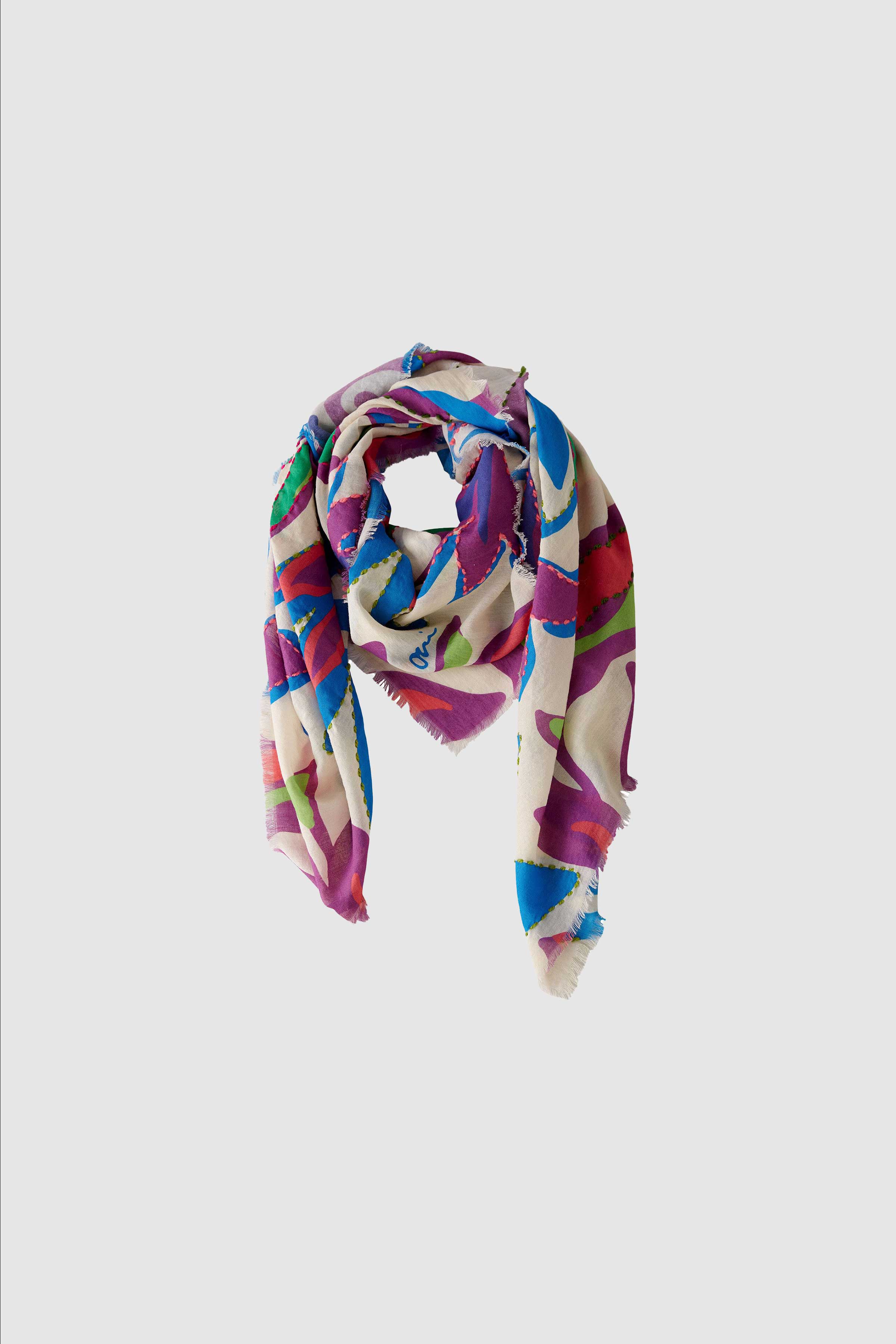 Cloth Cotton Scarf in Violet Green
