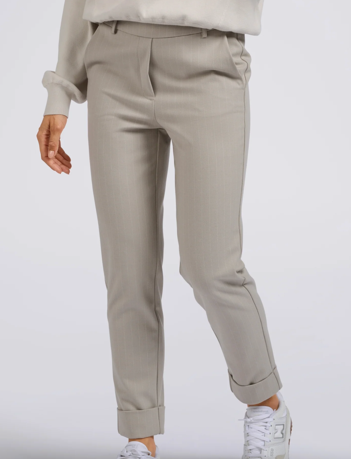 Pinstripe Trouser in Dove Grey Dessin