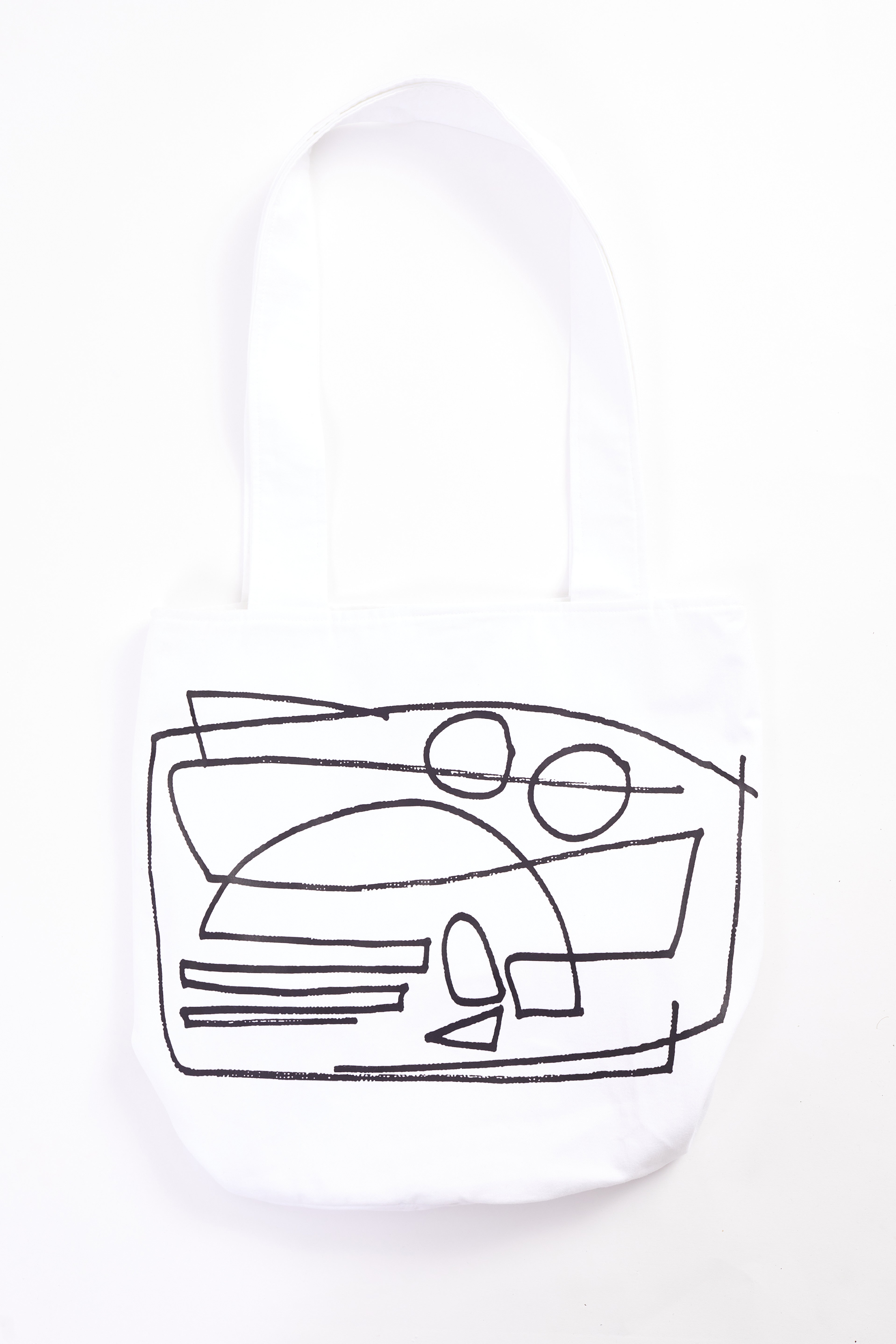Scribble Print Shoulder Bag in White/Bag