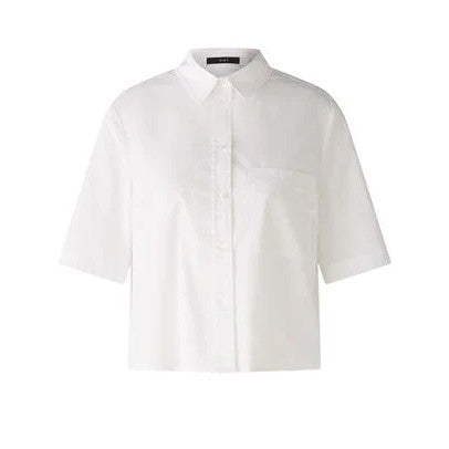 Shirt with Pleat Back in White
