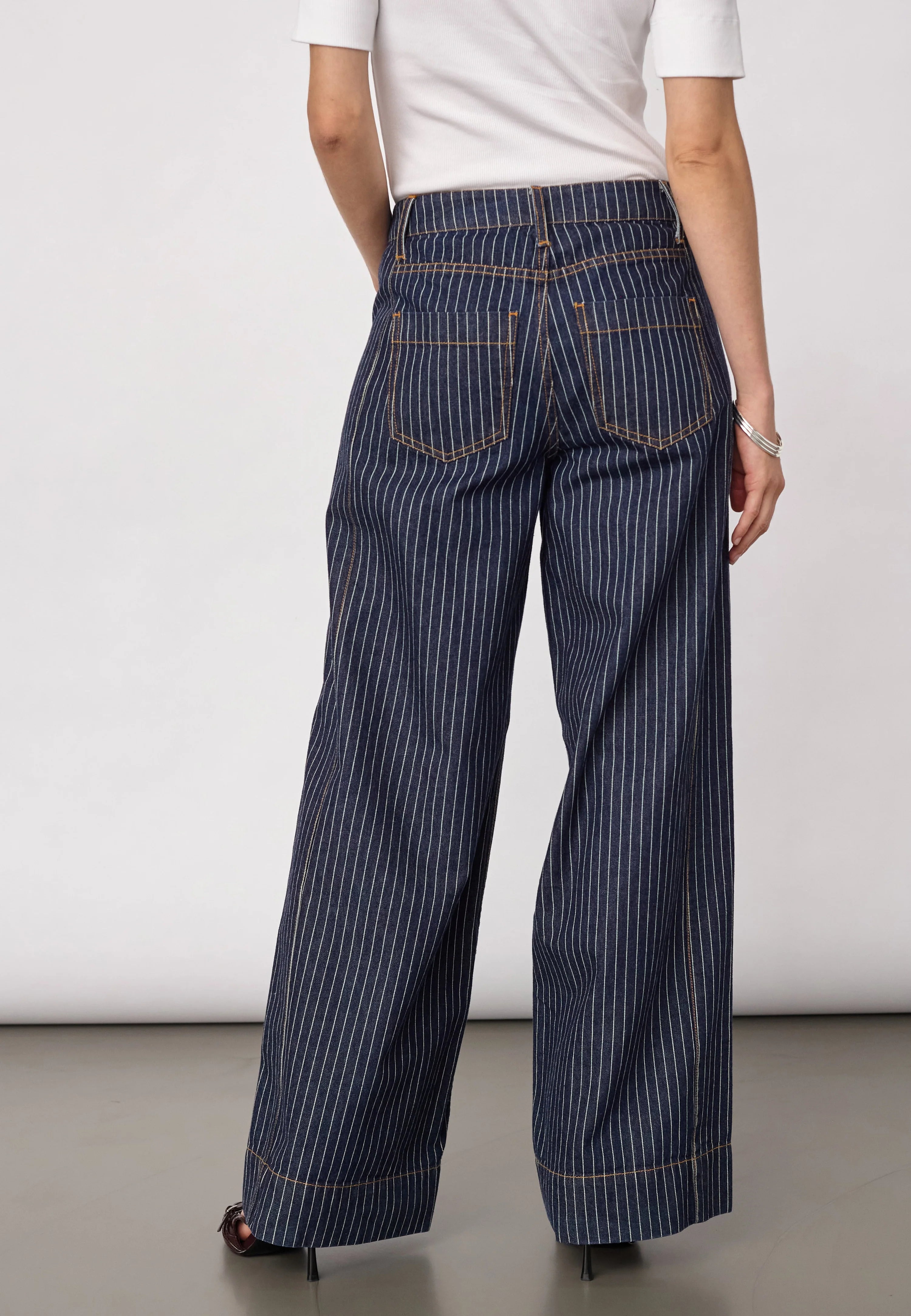 Siggacc Stripe Jeans in Denim Blue