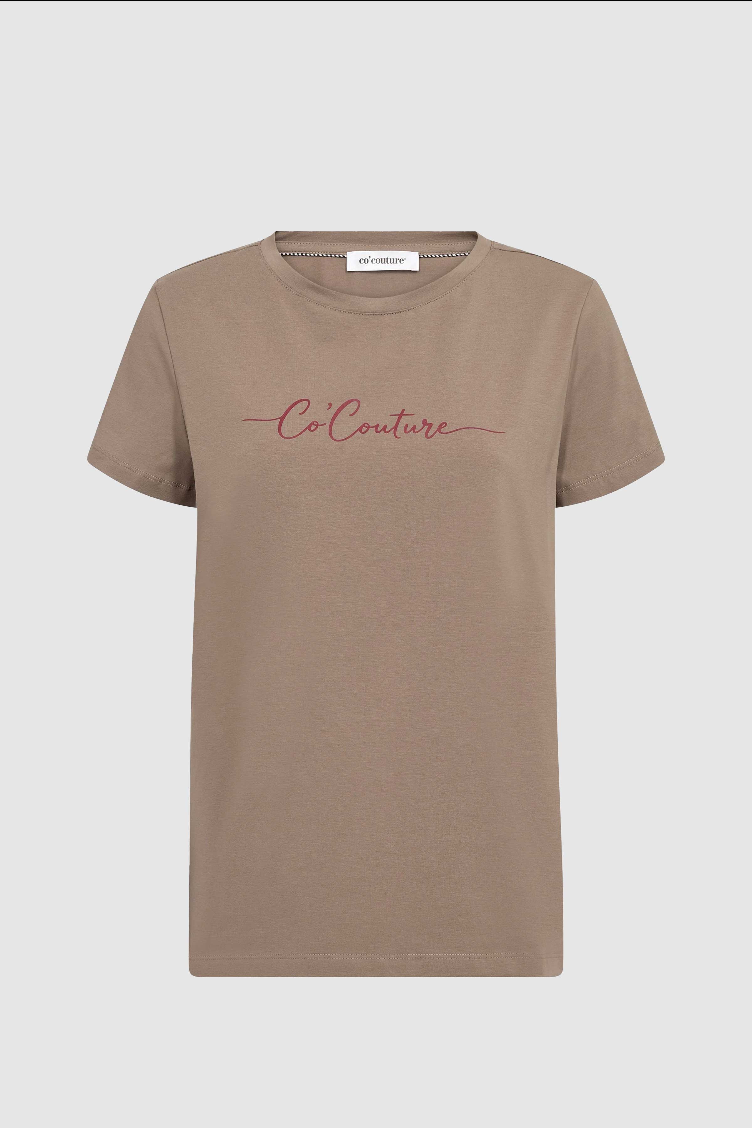 Signature Script Tee in Walnut