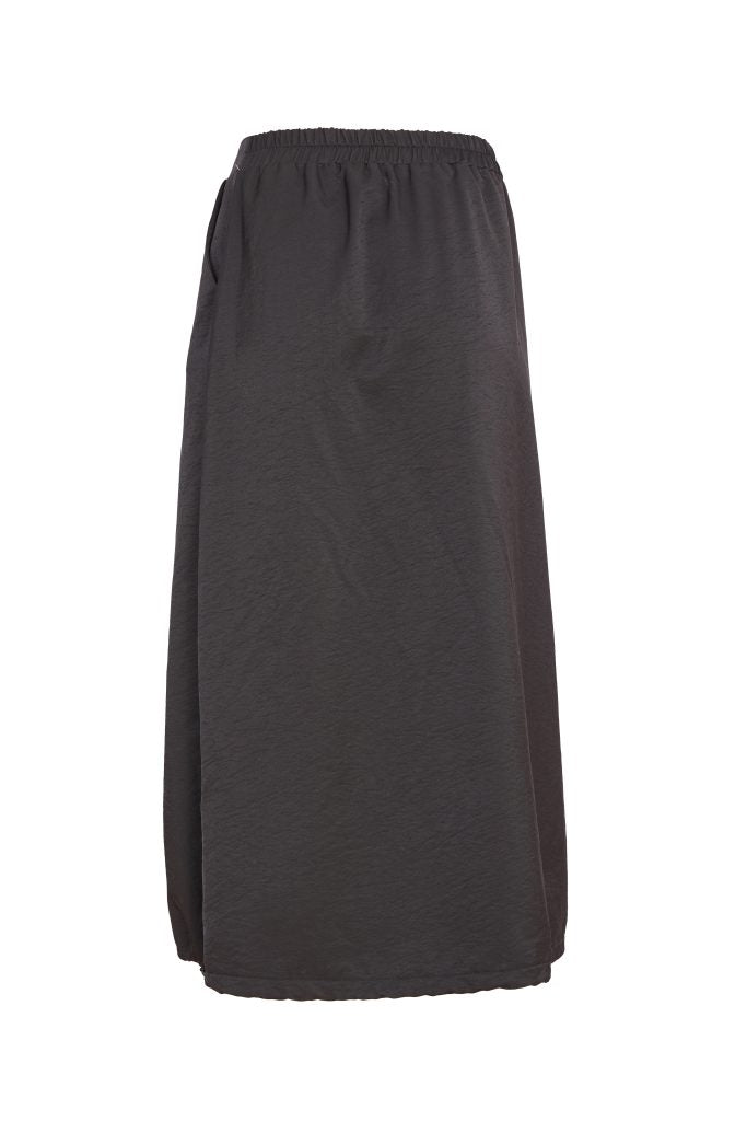 Skirt with Drawstring Hem in Black