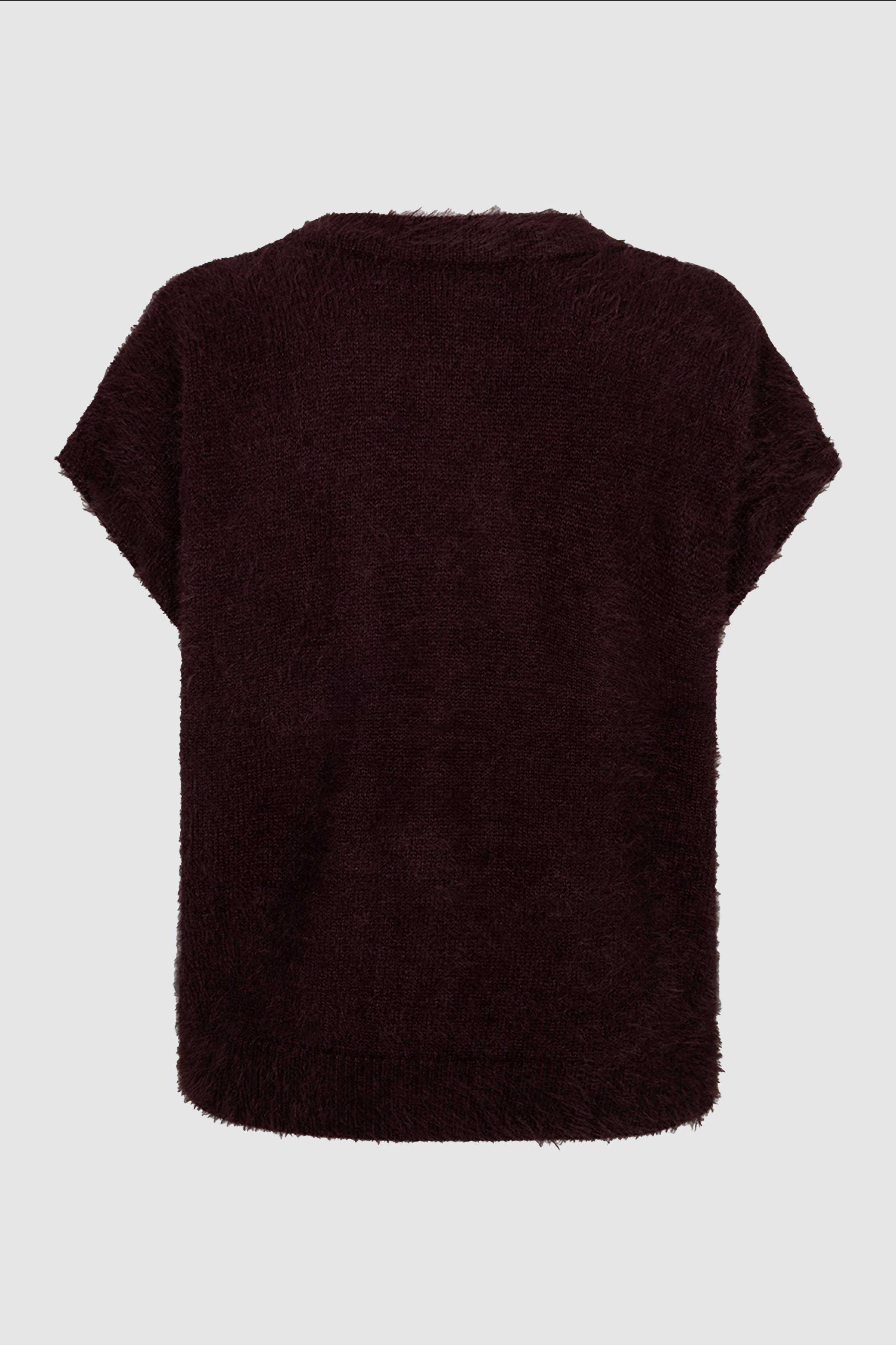 Sleeveless Fuzzy in Burgundy