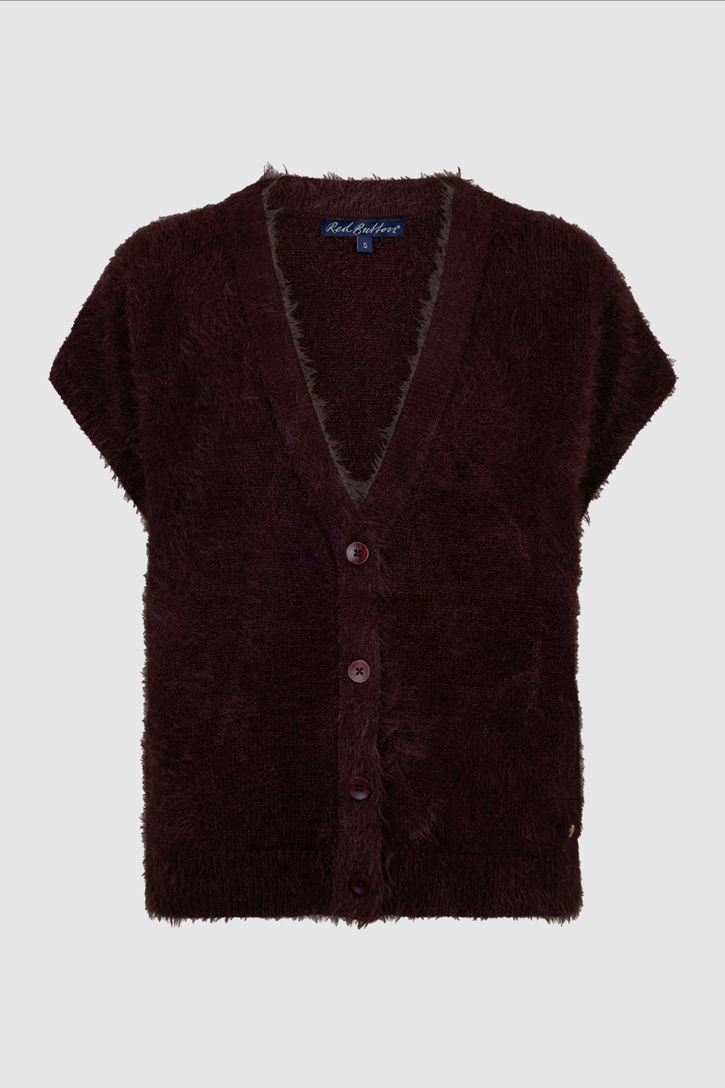 Sleeveless Fuzzy in Burgundy