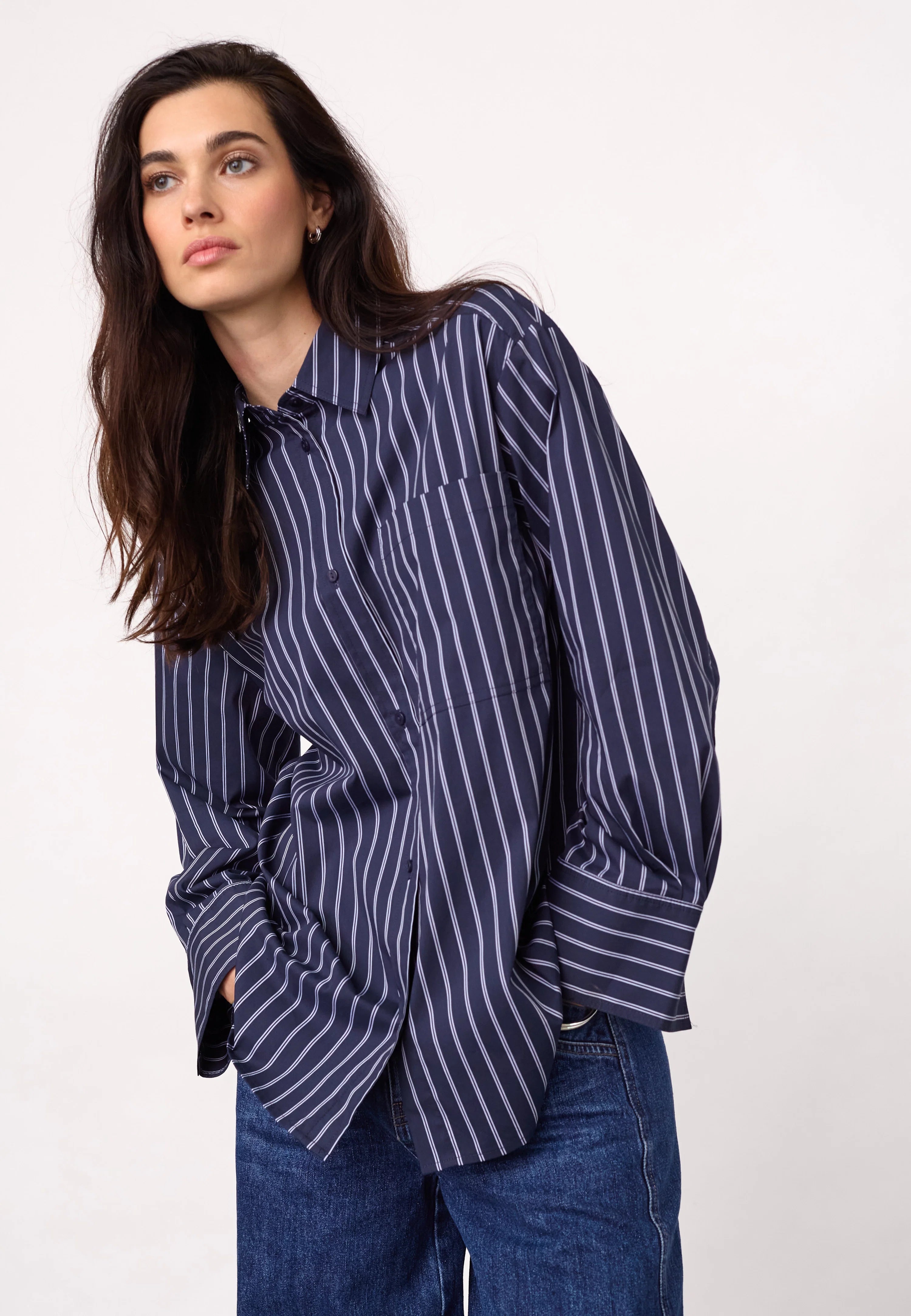 Somocc Stripe Shirt in Navy