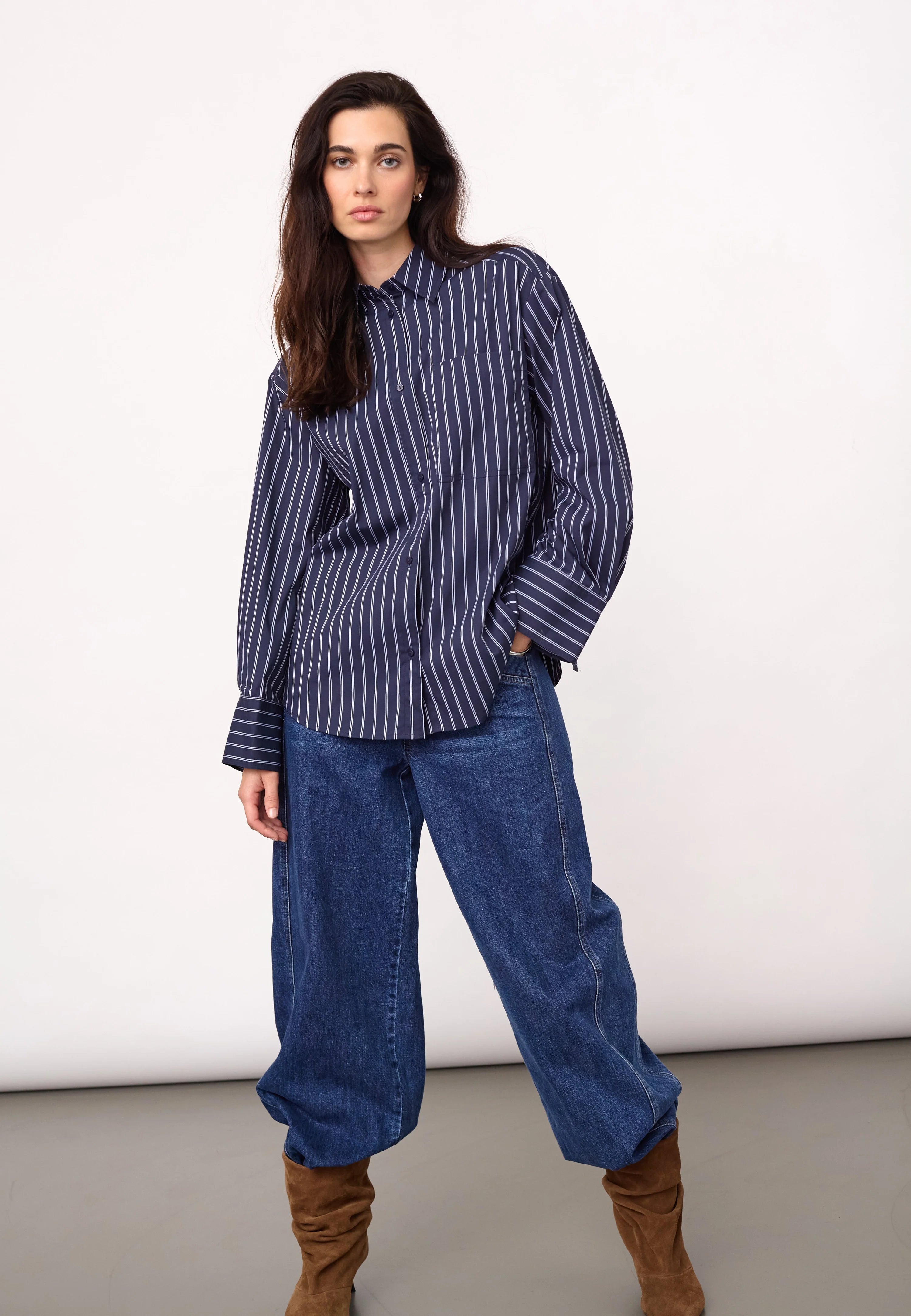 Somocc Stripe Shirt in Navy