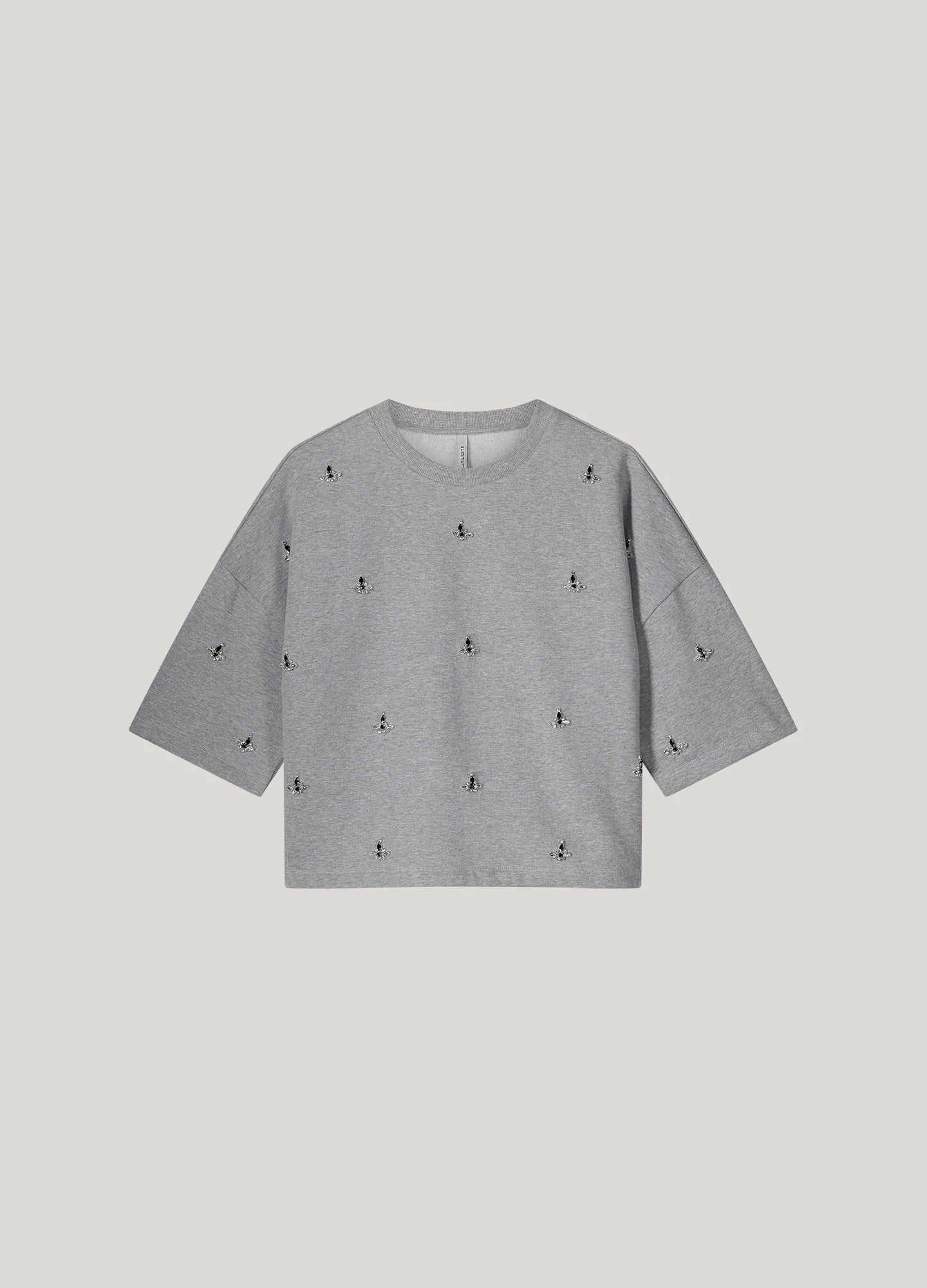 Boxy Embellished Sweatshirt in Mist