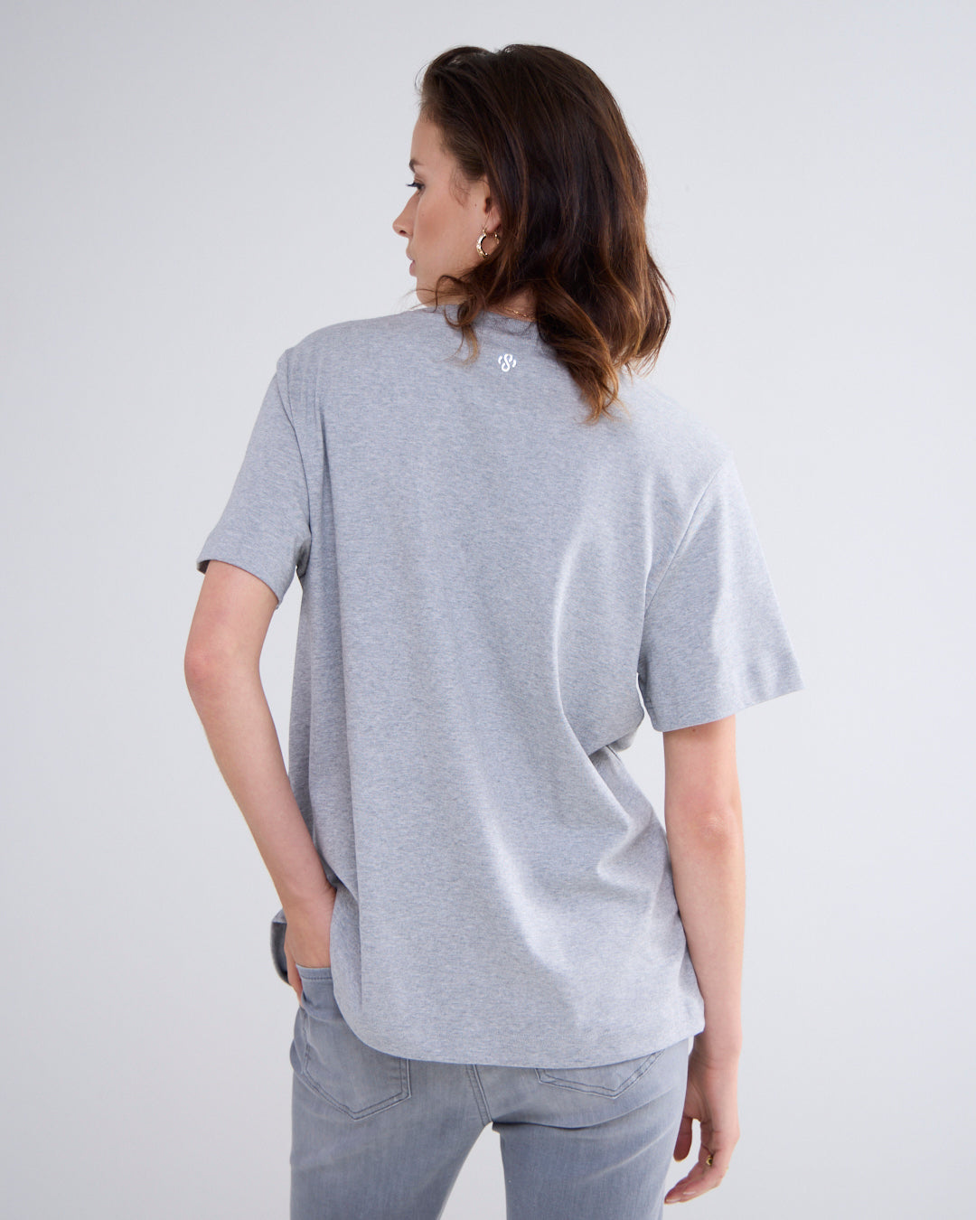 Classic Cotton Tee in Light Grey Melange