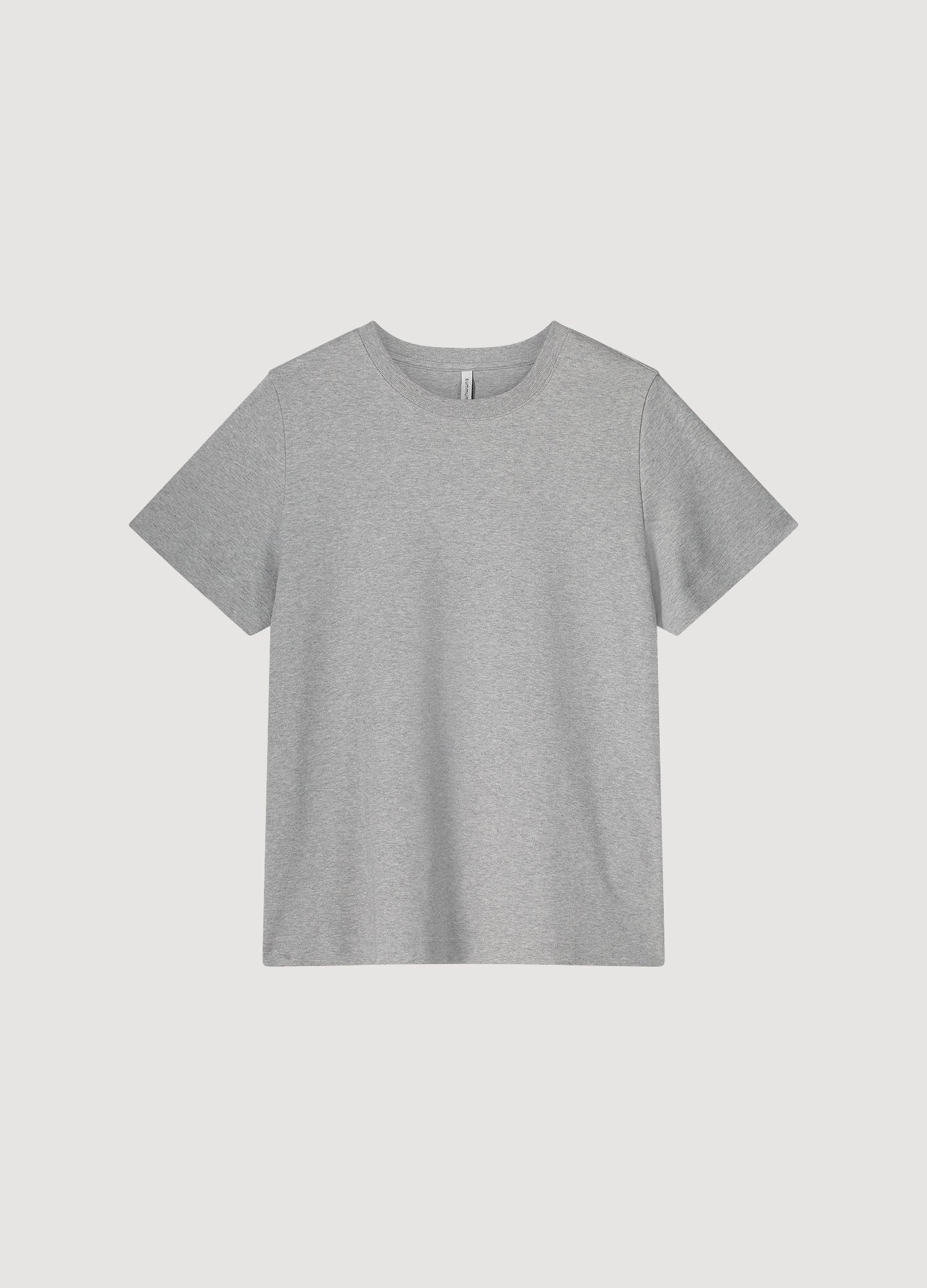 Classic Cotton Tee in Light Grey Melange