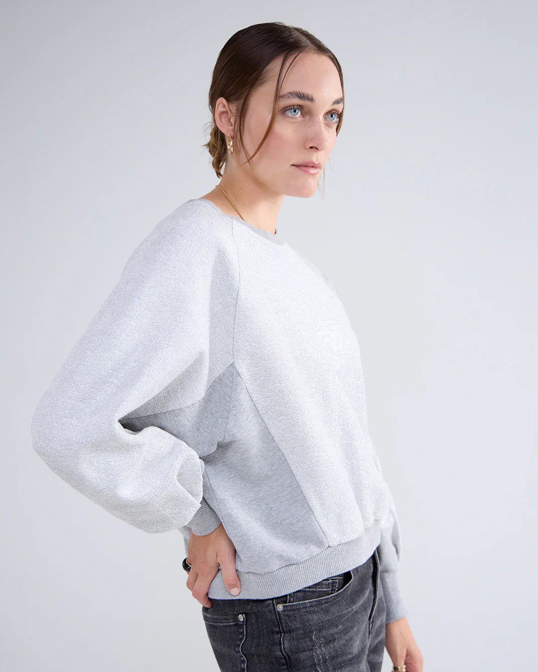 Loose Fit Coated Sweat in Mist